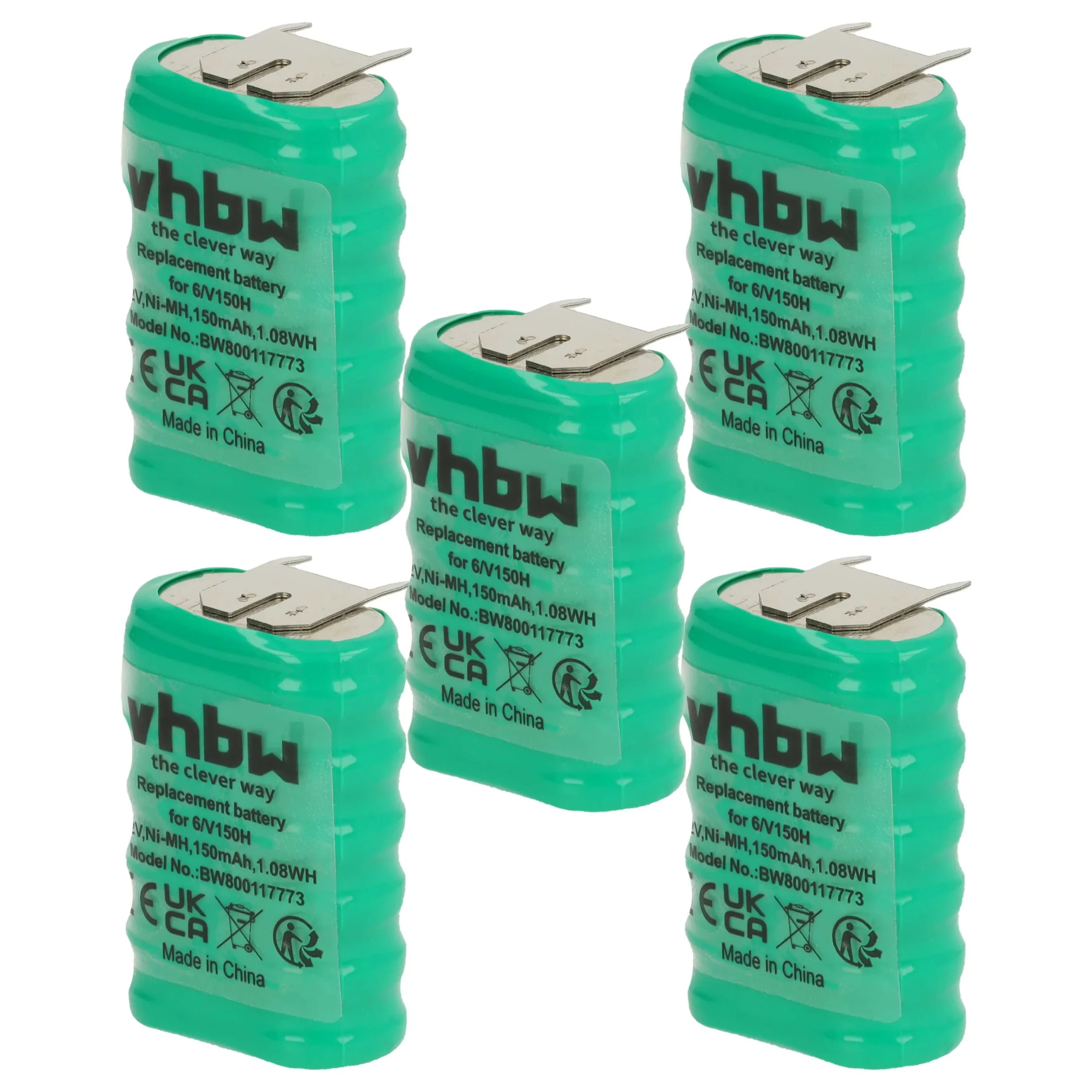 5x Piles bouton de type 6/V150H pour le modélisme et autres - 150mAh 7,2V NiMH