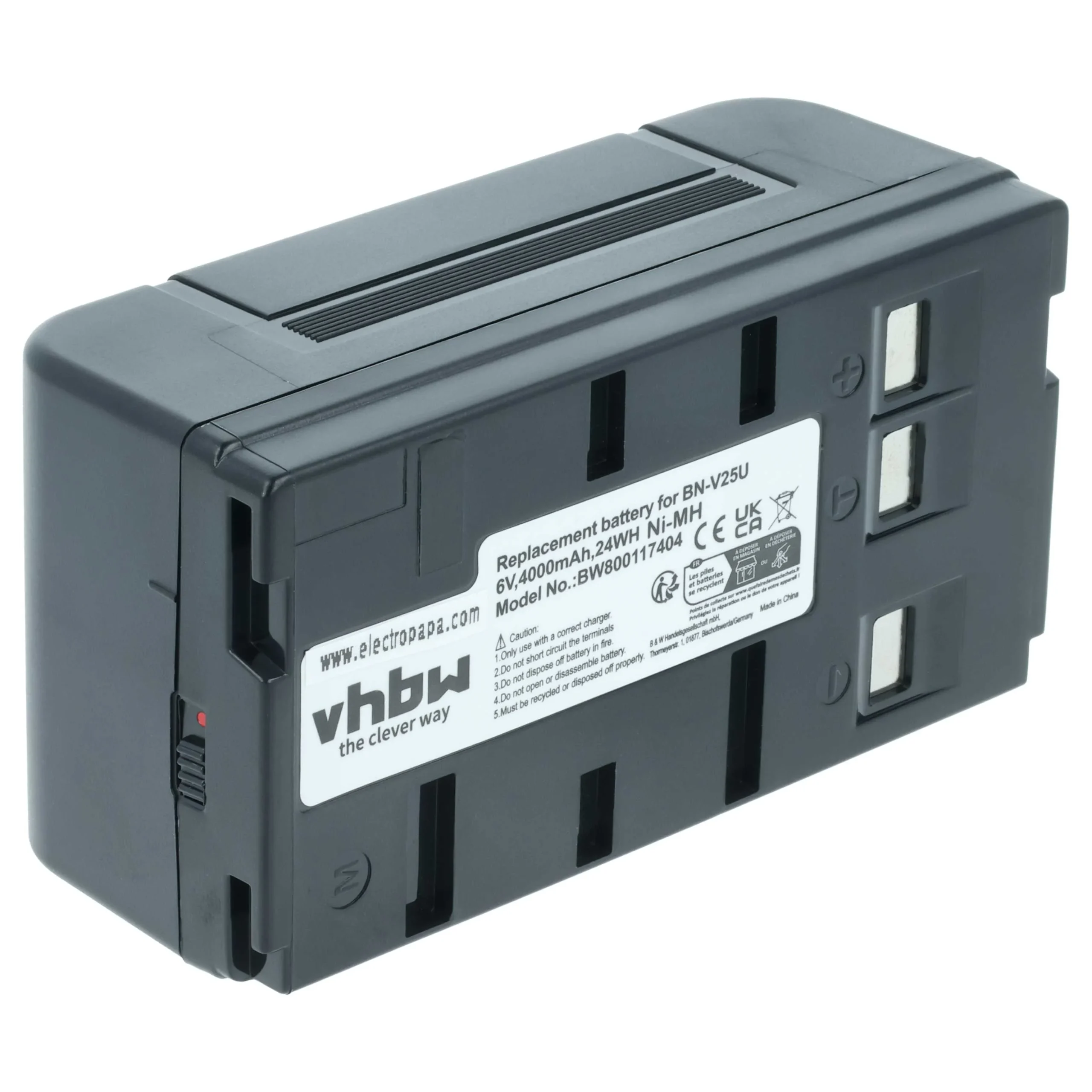 Batterie remplace JVC BN-V22U, BN-V20, BN-V22, BN-V20US, BN-V20U pour appareil photo Philips- 4000mAh 6V NiMH