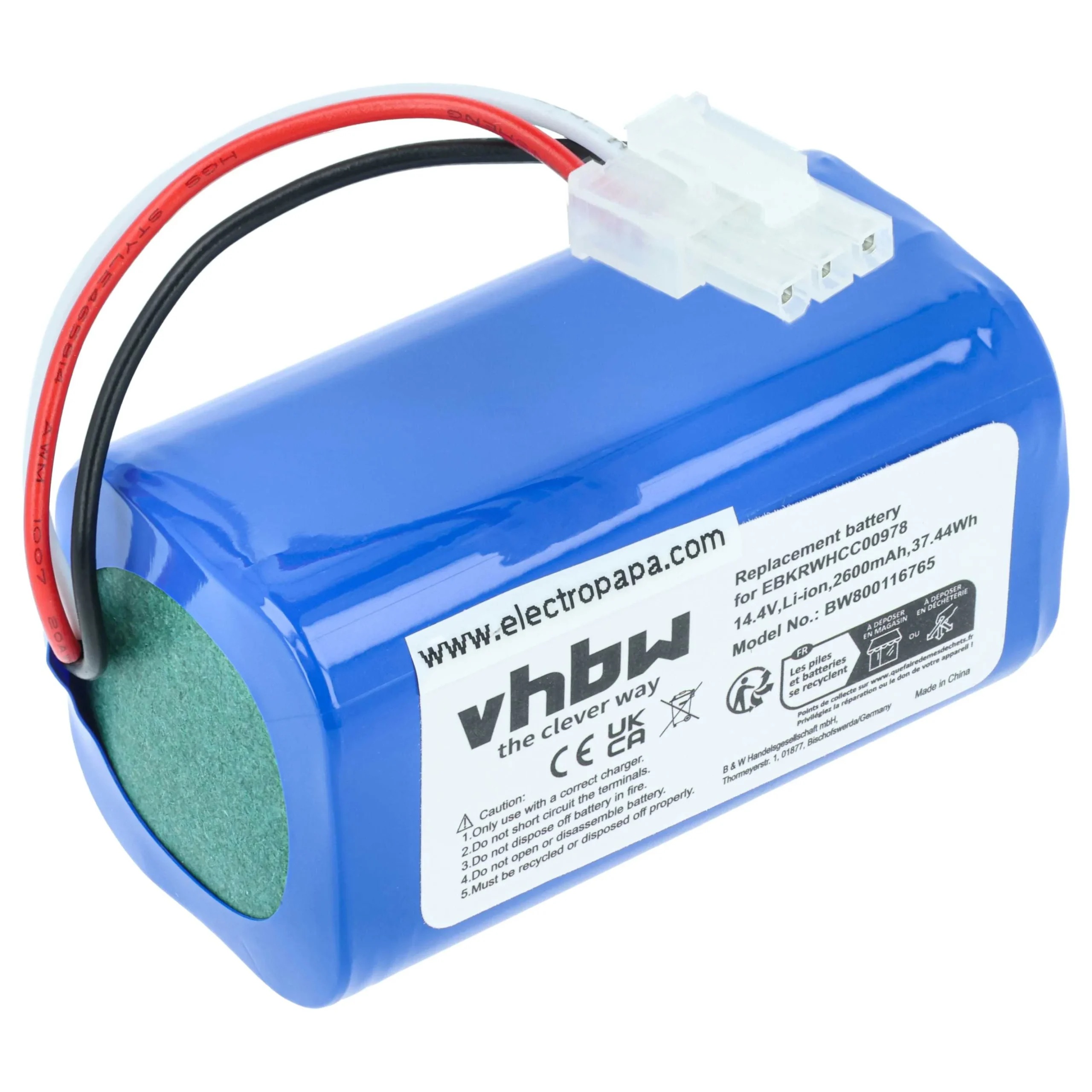 Batterie remplace Miele 9702922 pour aspirateur Miele - 2600mAh 14,4V Li-ion