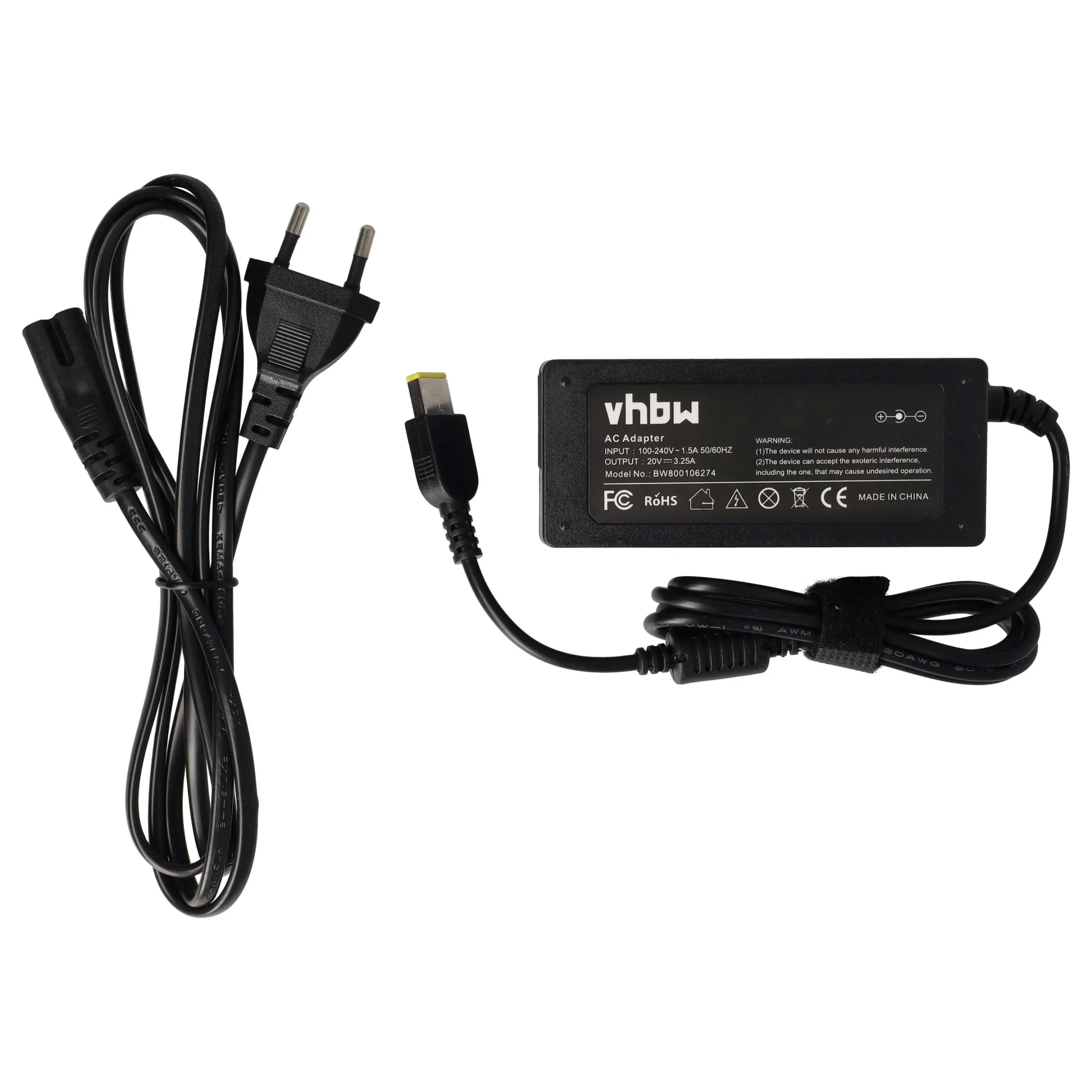 Alimentation remplace Lenovo 0C19880, 0A36258, 0B47030, 0B47459 pour ordinateur portable Lenovo - 200 cm, 65 W
