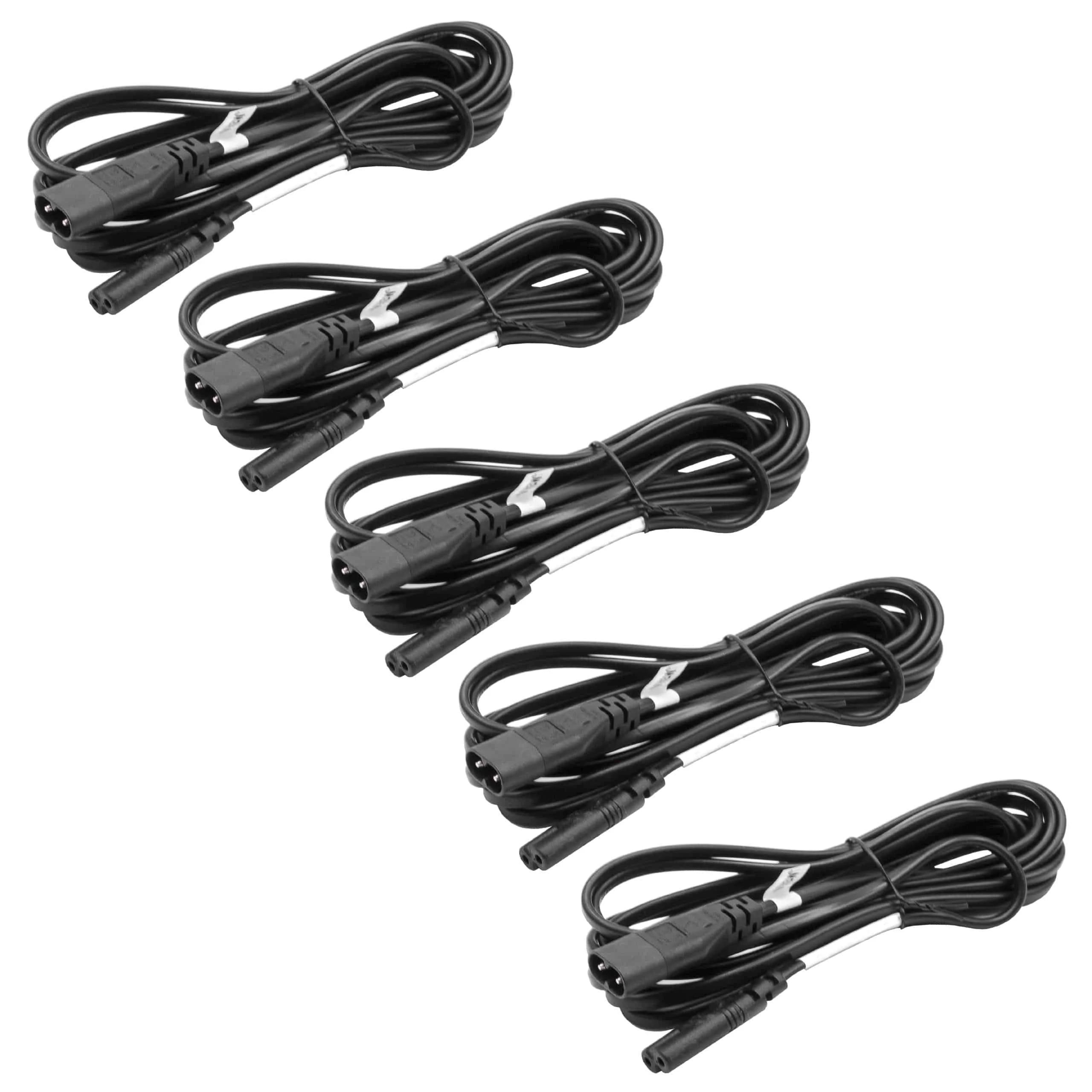 5x Rallonge électrique C8 / C7 pour appareils électroménagers, écrans - 3 m