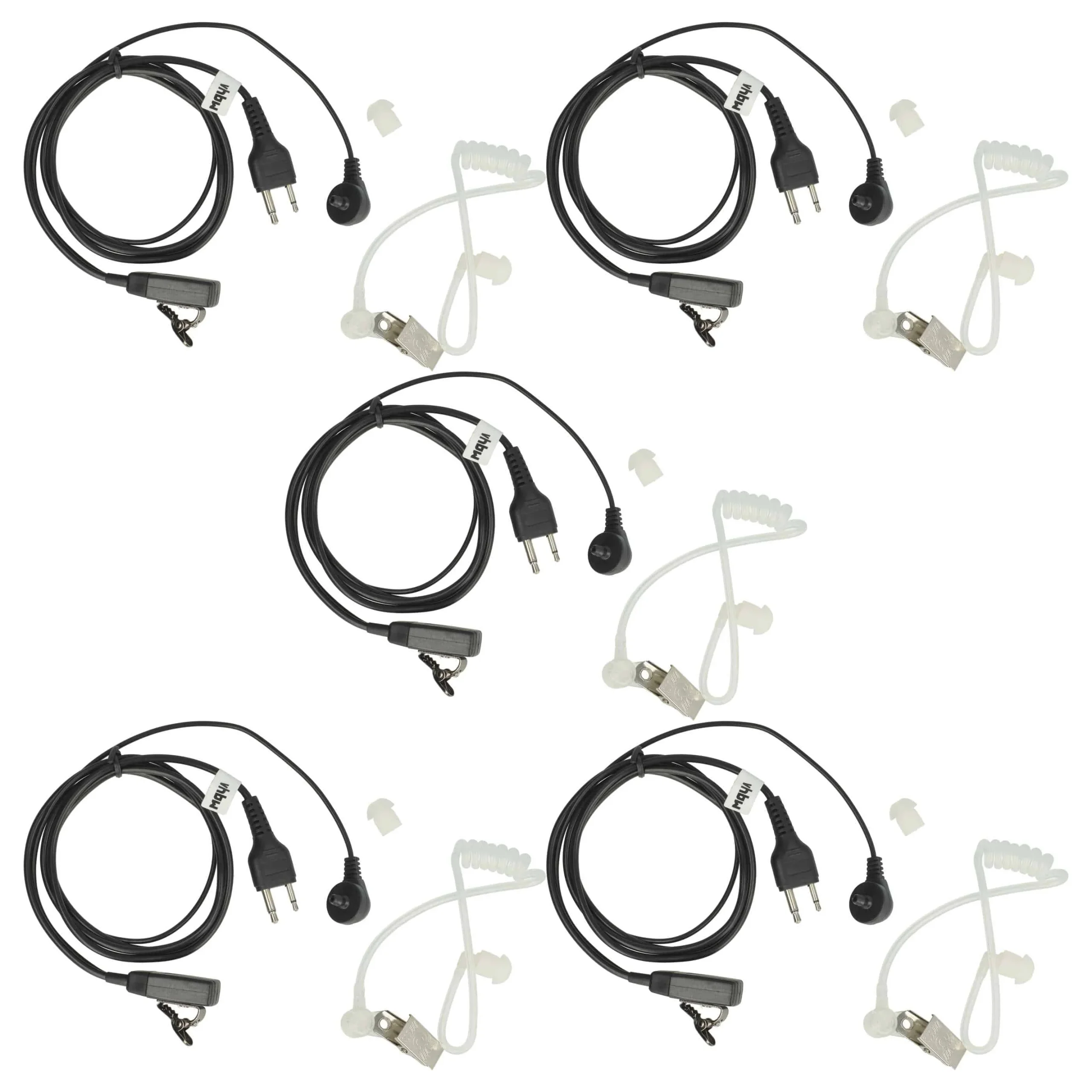 5x Oreillette de talkie-walkie pour Retevis / Motorola / Hytera MTX900 et autres - Avec touche de réponse + su
