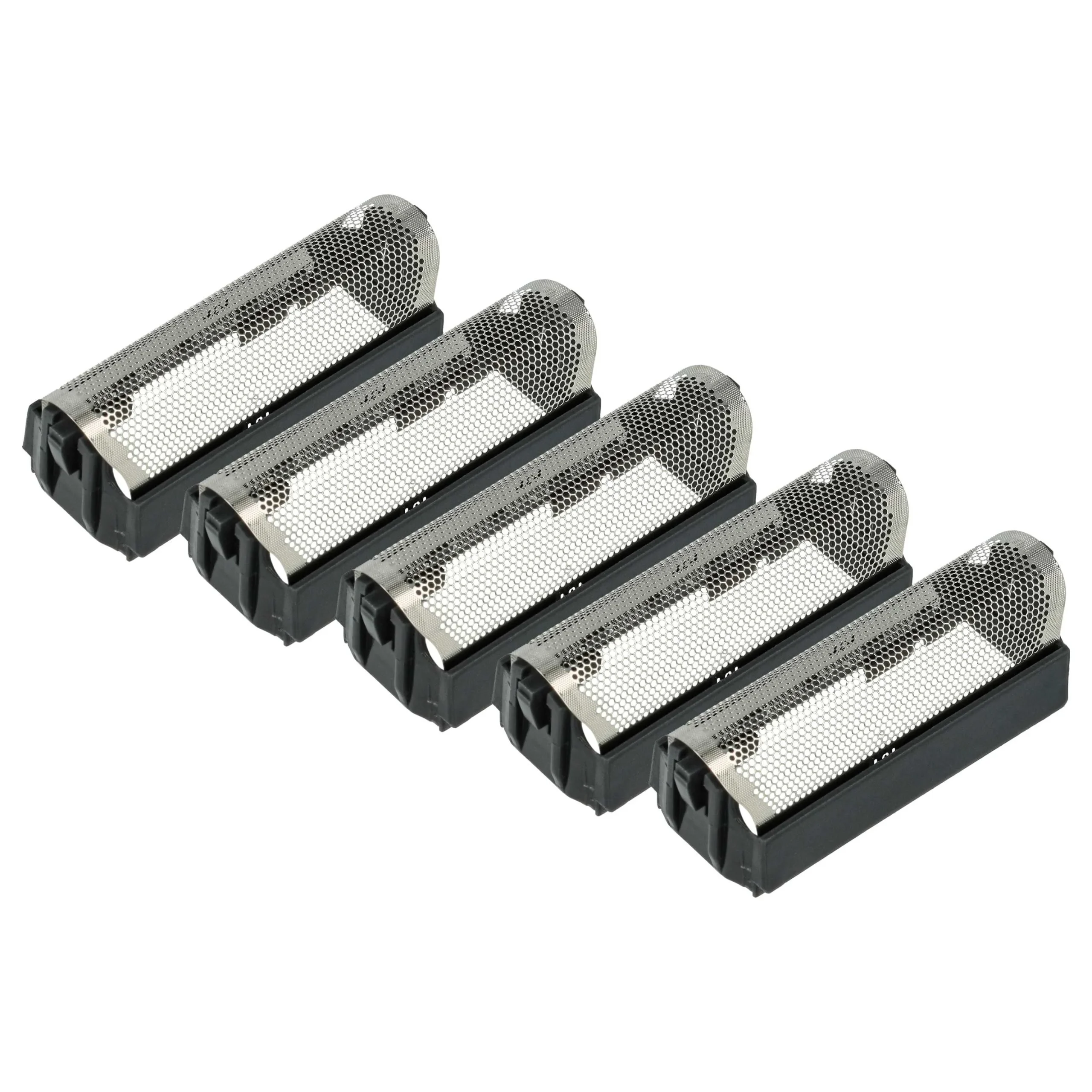 5x Grilles remplace Braun 424 pour rasoir Braun - avec cadre de tête, noir/argenté