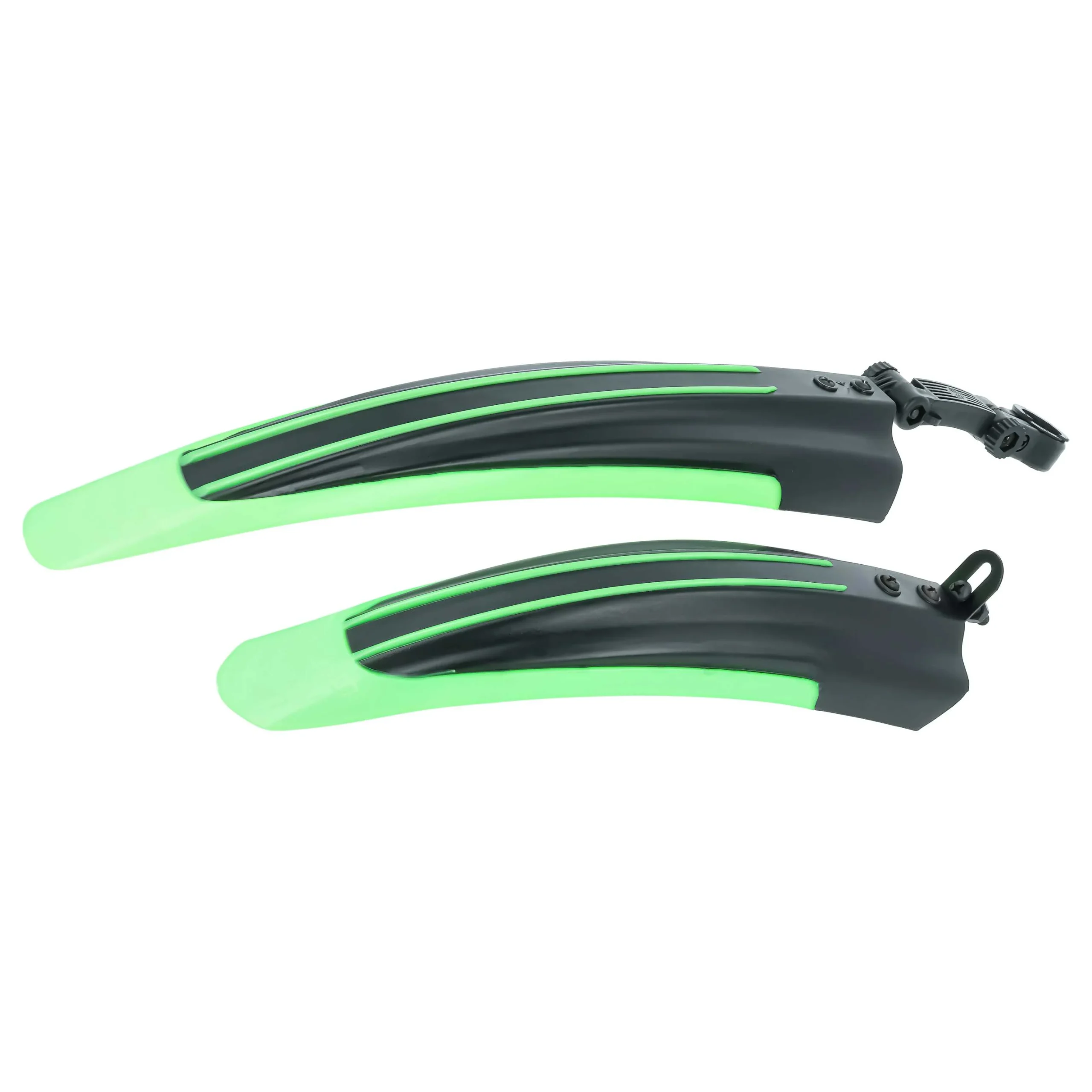 2x Garde-boue pour roue avant ou arrière pour VTT avec roues de 24/26" - noir / vert