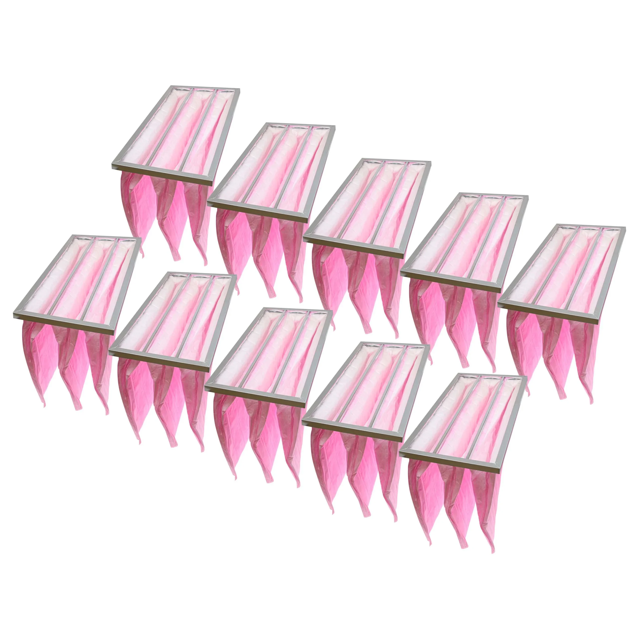 10x Filtres à poches F7 pour climatiseur, système d'aération - 59,3 x 28,8 x 5,8 cm