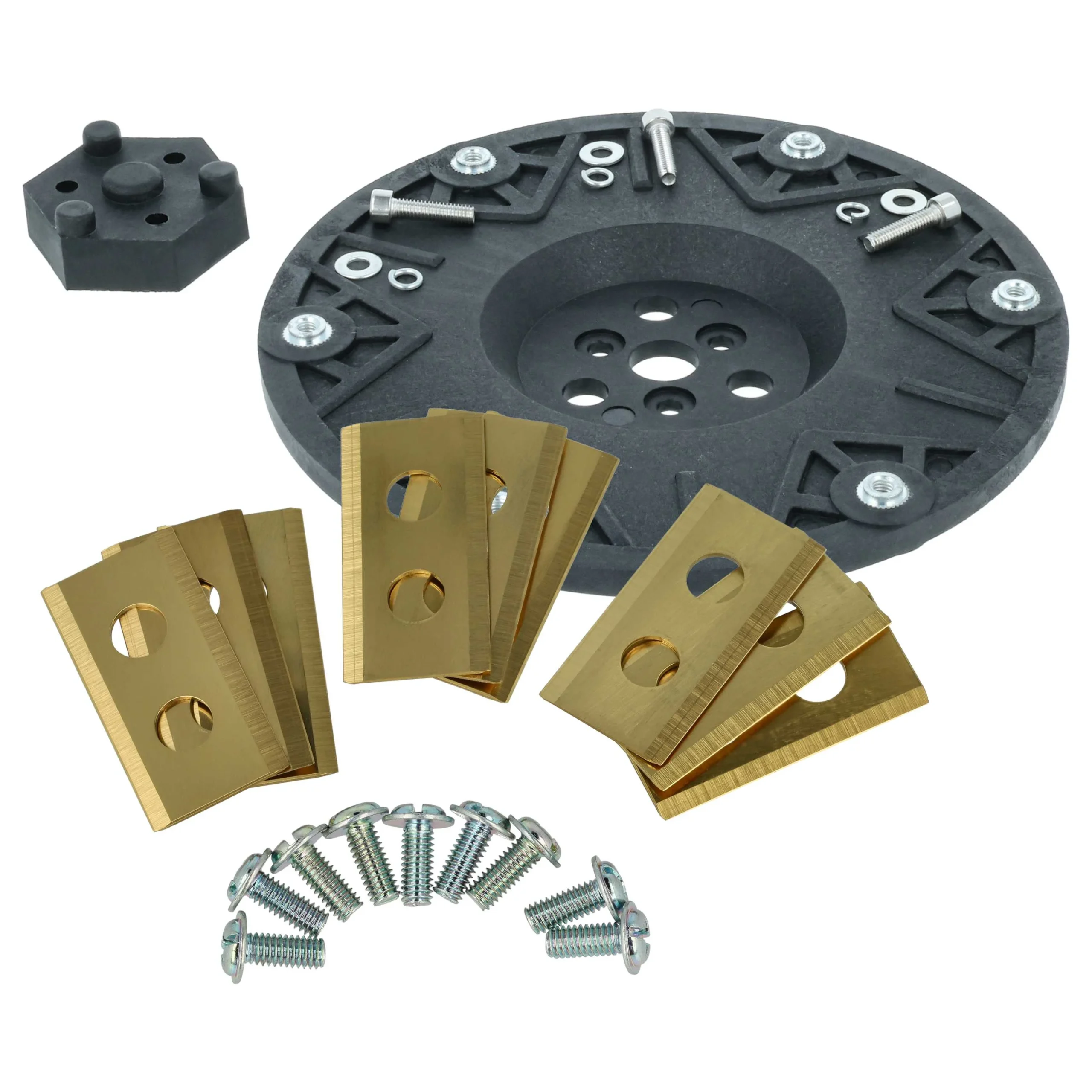 vhbw Kit d'accessoires de 10 pièces pour tondeuse à gazon Kress, Worx, Landxcape, Einhell - or / noir
