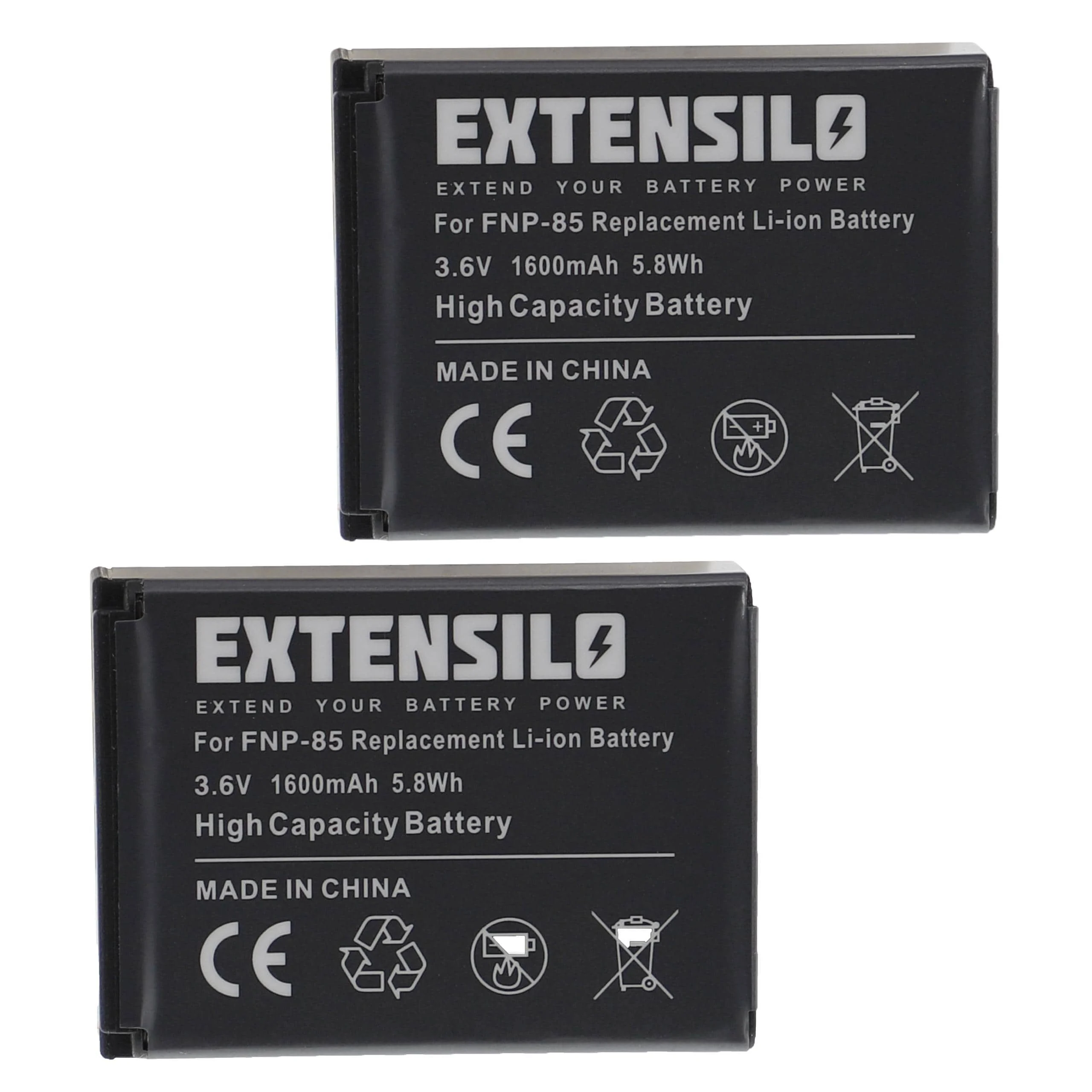 2x Batteries remplace Aiptek CB170, 084-07042L-062, CB-170 pour appareil photo Toshiba- 1600mAh 3,6V Li-ion