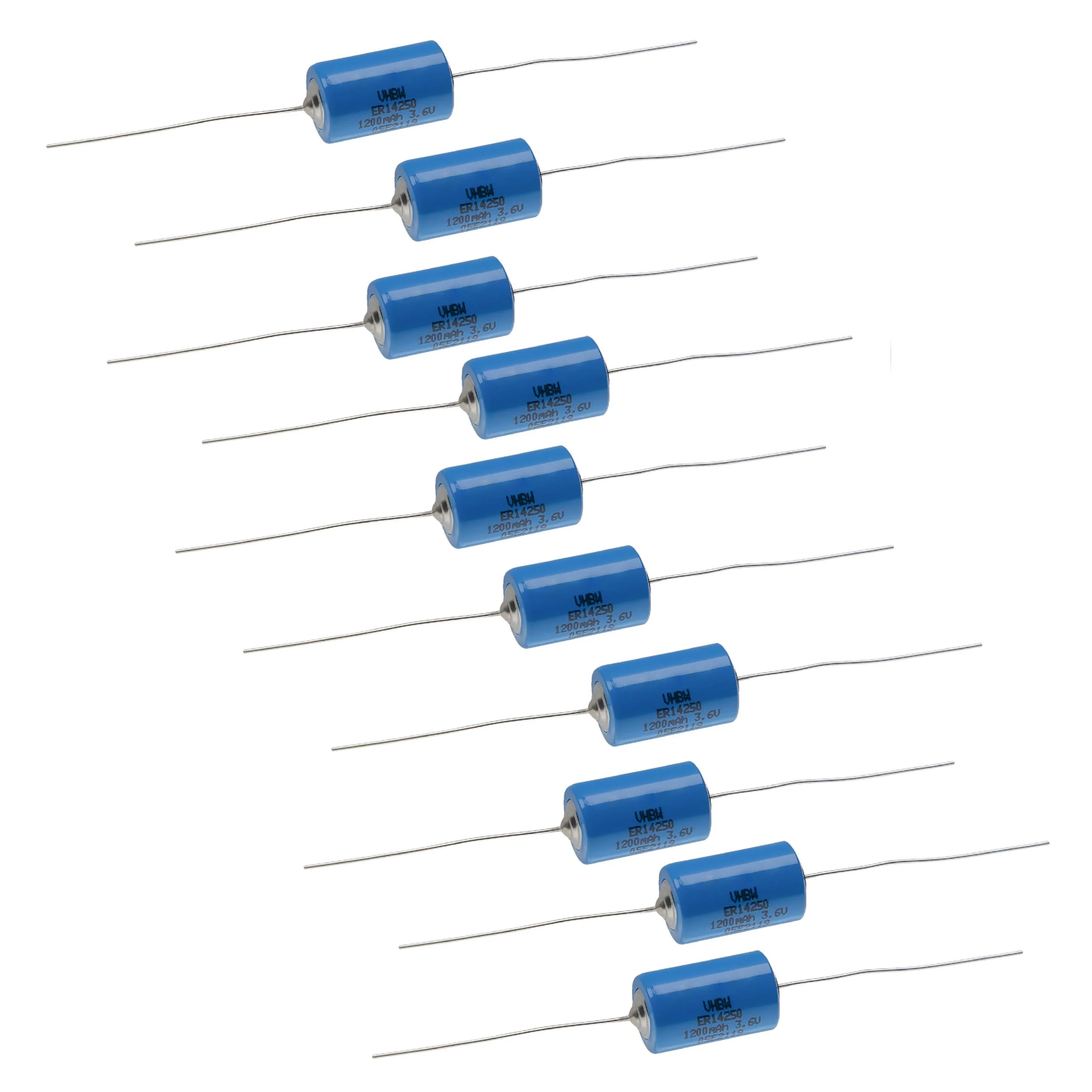 Pile (10 pcs.) ER14250 - 1200mAh 3,6V Li-SOCl2 avec pattes à souder