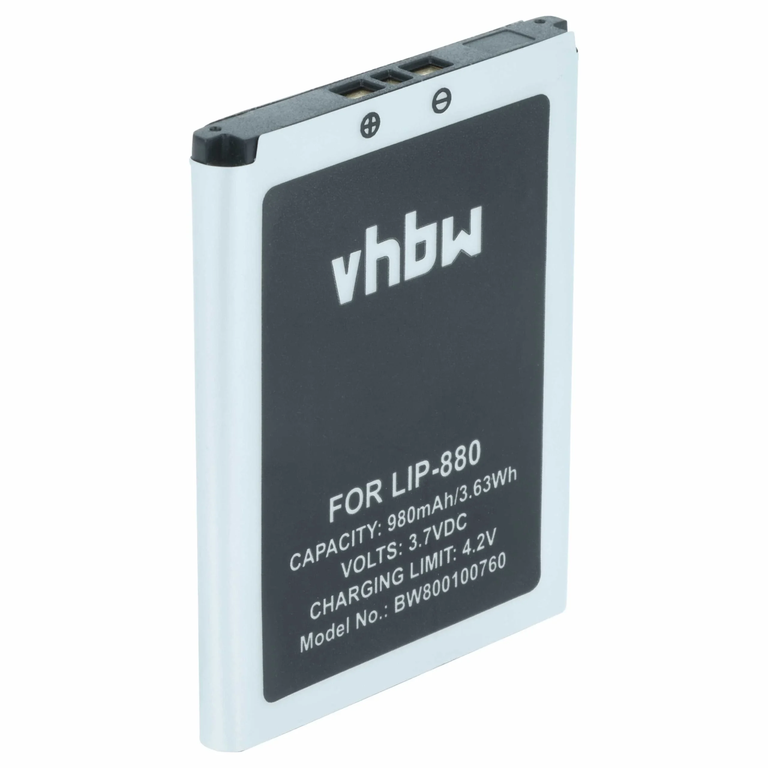 Batterie remplace Sony LIP-880PD, LIP-880PD-B, LIP-880 pour lecteur MP3 Sony - 980mAh 3,7V Li-ion
