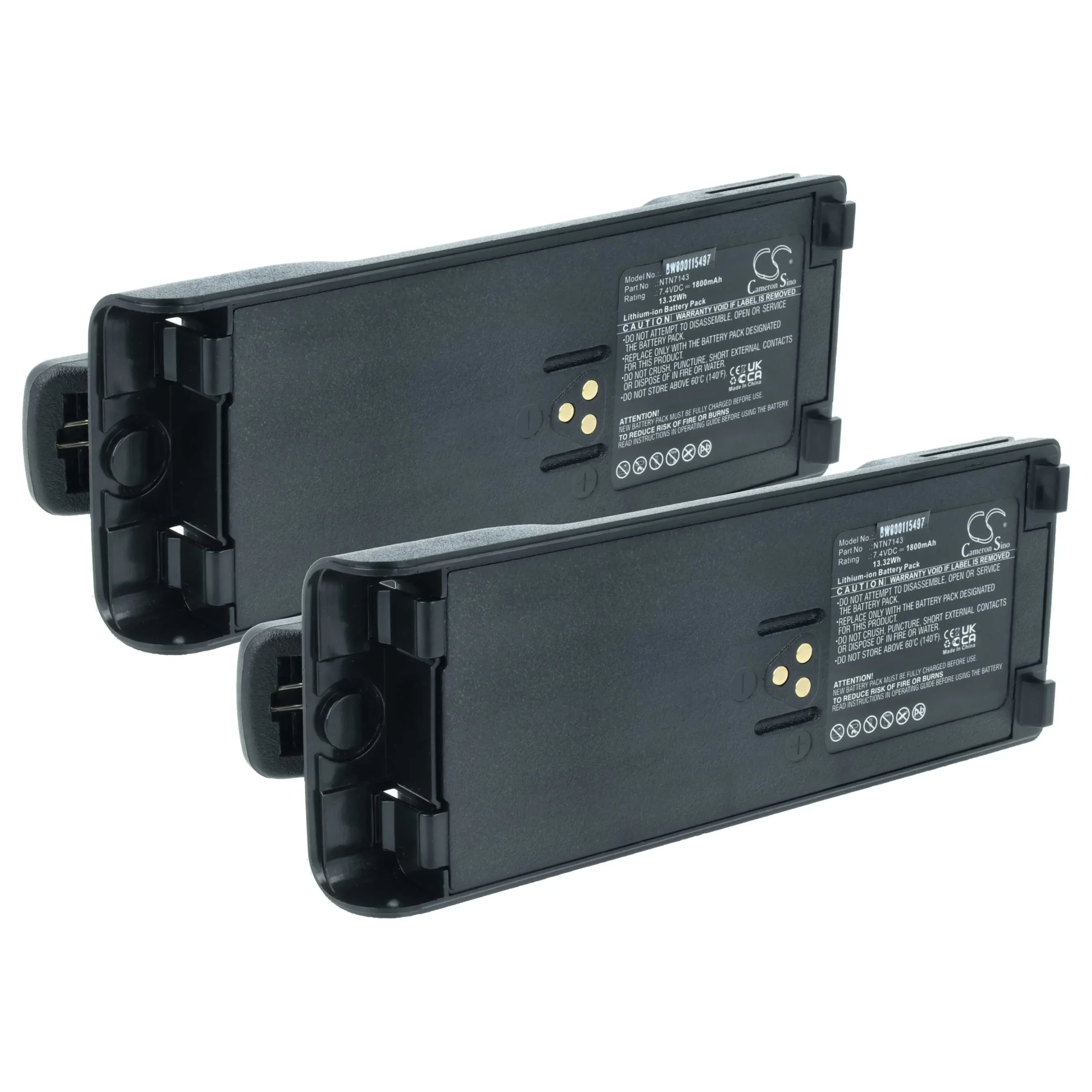 2x Batteries remplace Motorola NTN7143, FuG11b pour radio talkie-walkie Motorola- 1800mAh 7,4V Li-ion