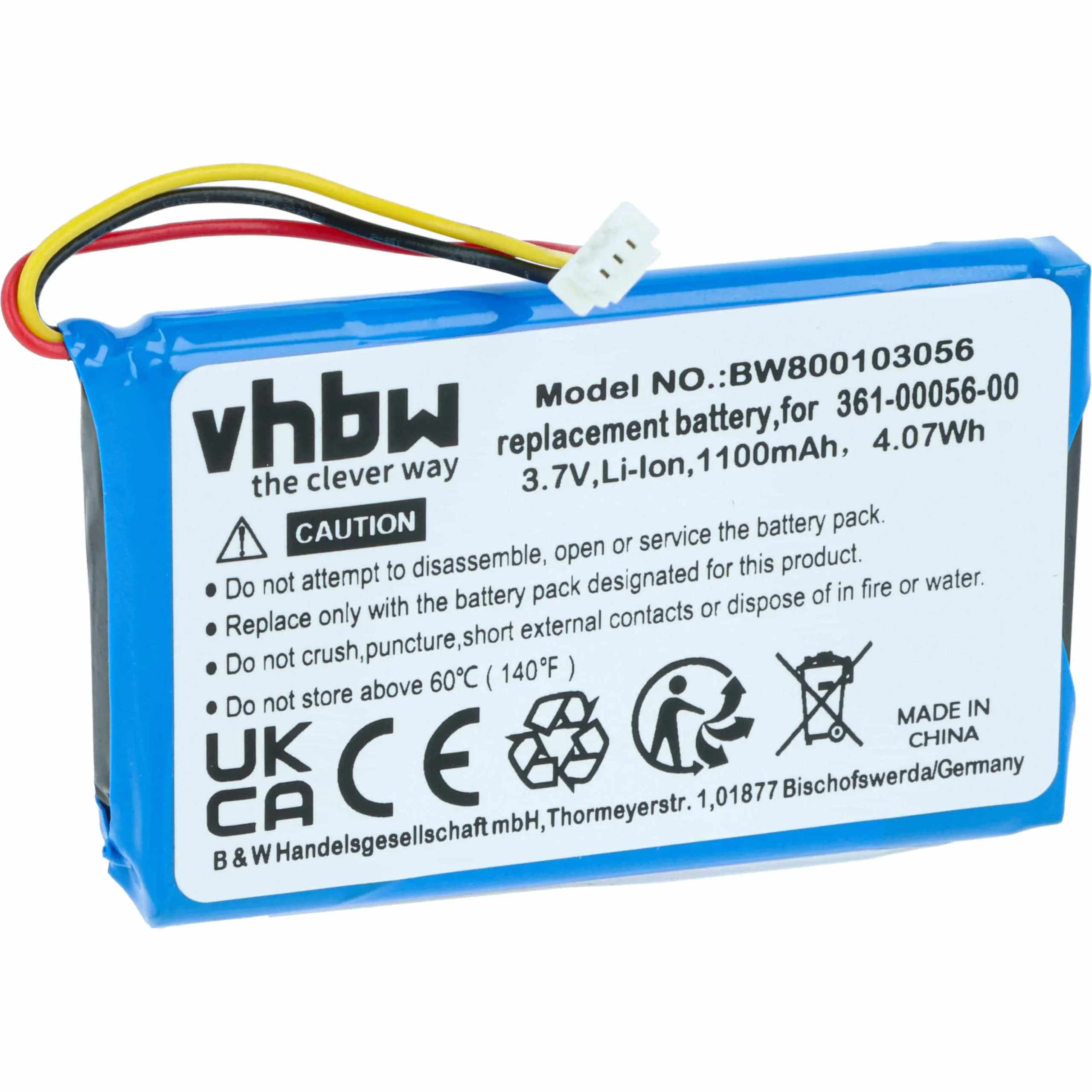 Batterie pour navigation GPS Garmin Drive 51, Garmin DriveSmart 55, 65, 61 LMT-S - 1100mAh 3,7V Li-ion