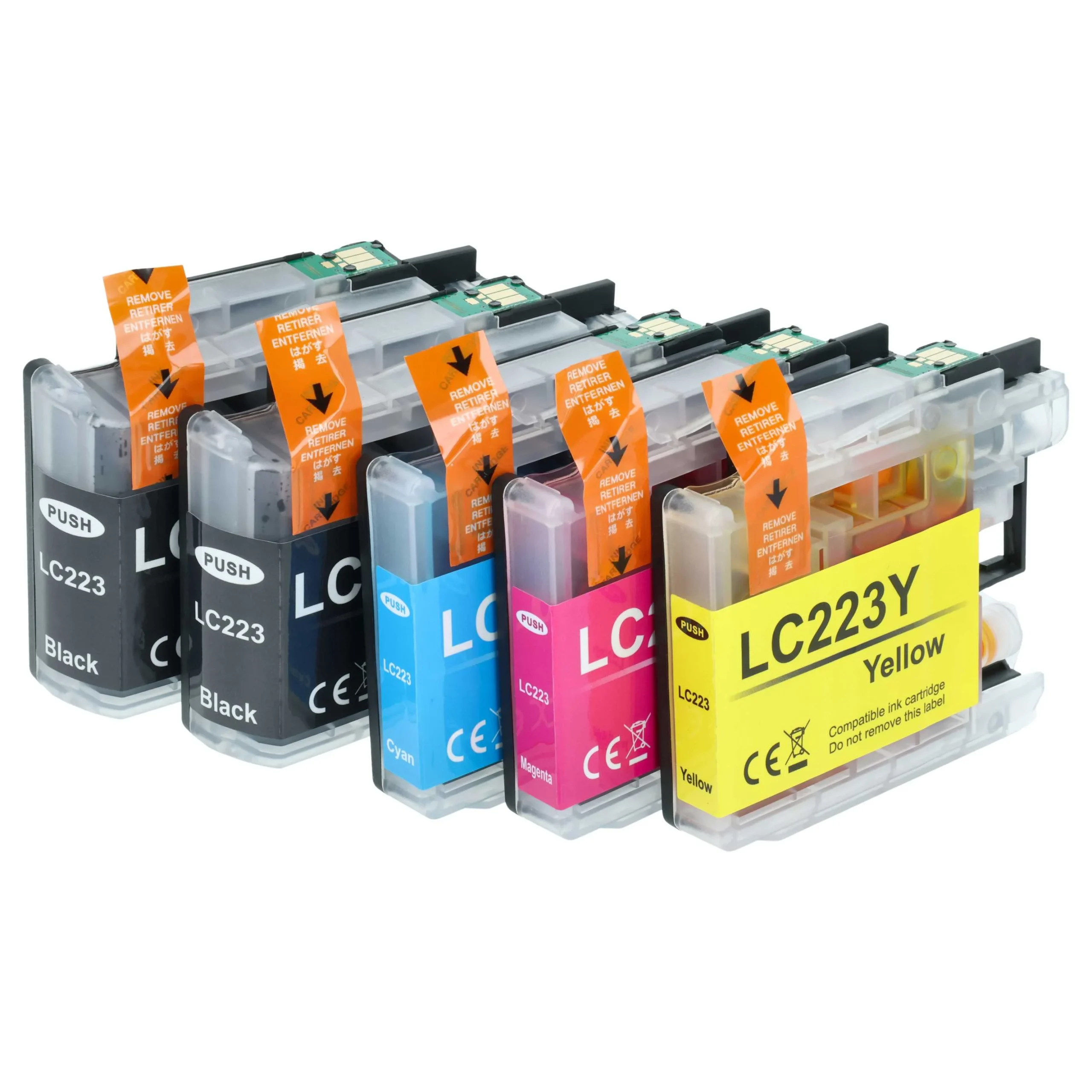 5x Cartouches remplace Brother LC223Y, LC223M, LC223, LC223BK, LC223C pour imprimante - multicouleurs
