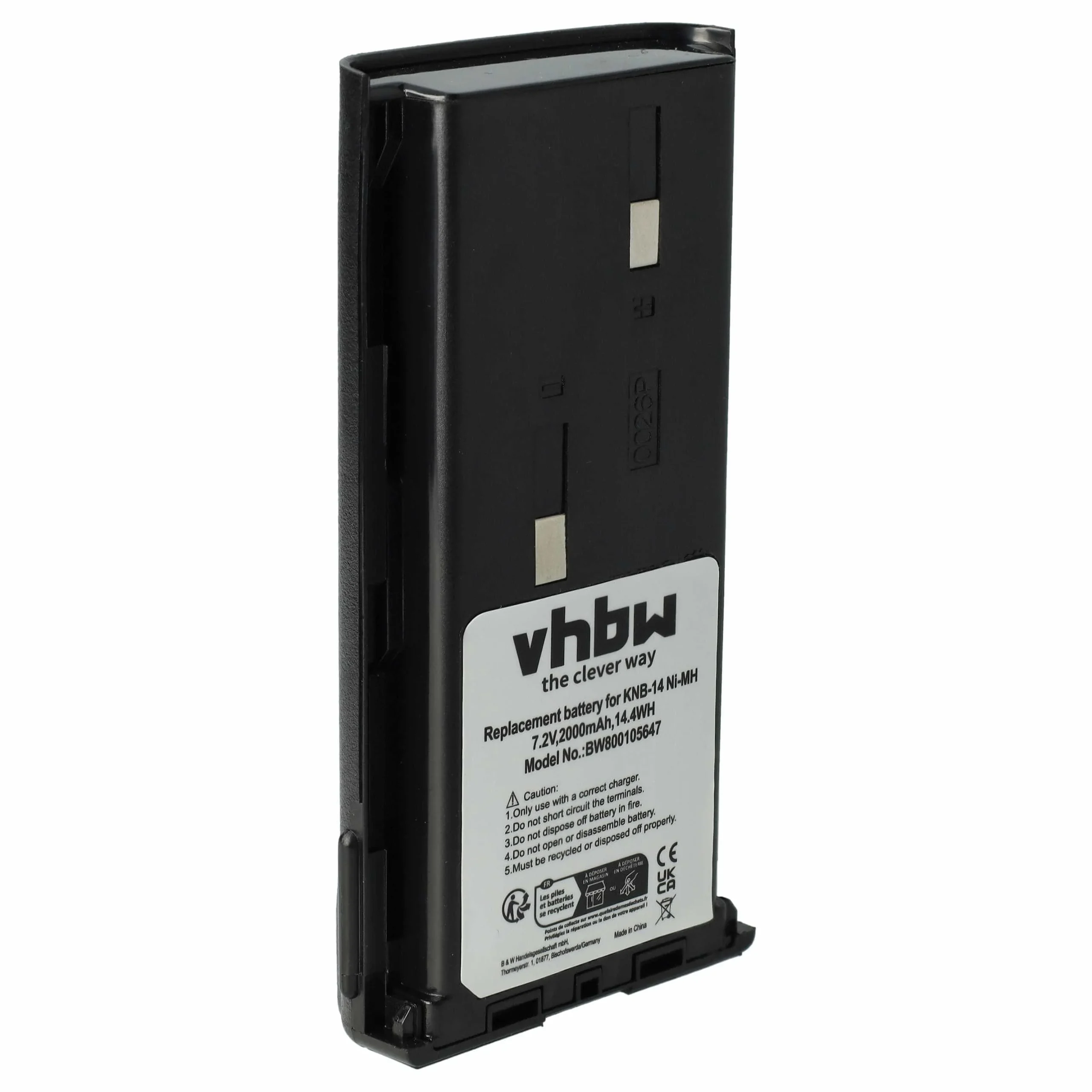 Batterie remplace Bidatong BD-15-L pour radio talkie-walkie Kenwood- 2000mAh 7,2V NiMH
