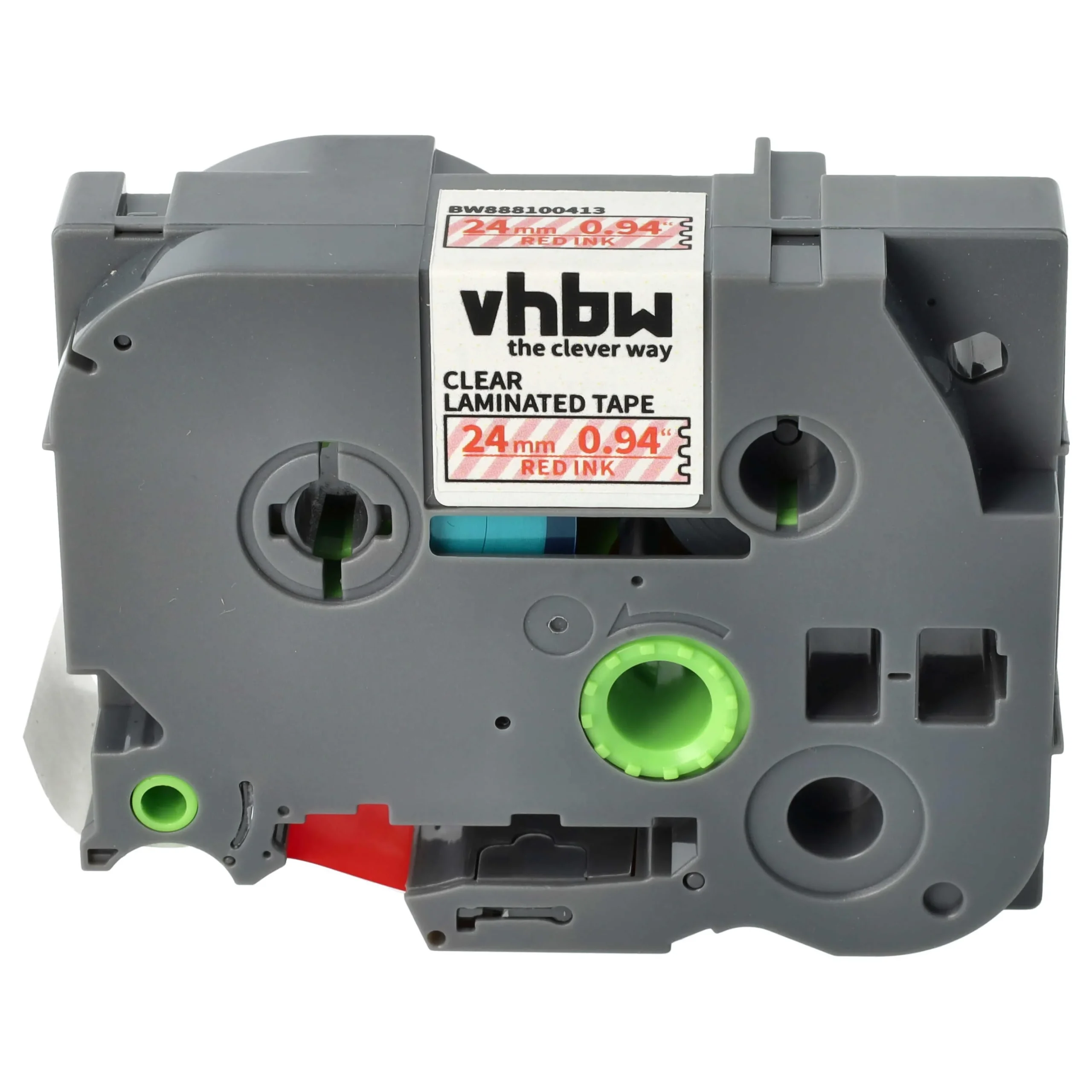 Cassette à ruban remplace Brother TZE-152 - 24mm lettrage Rouge ruban Transparent, plastique