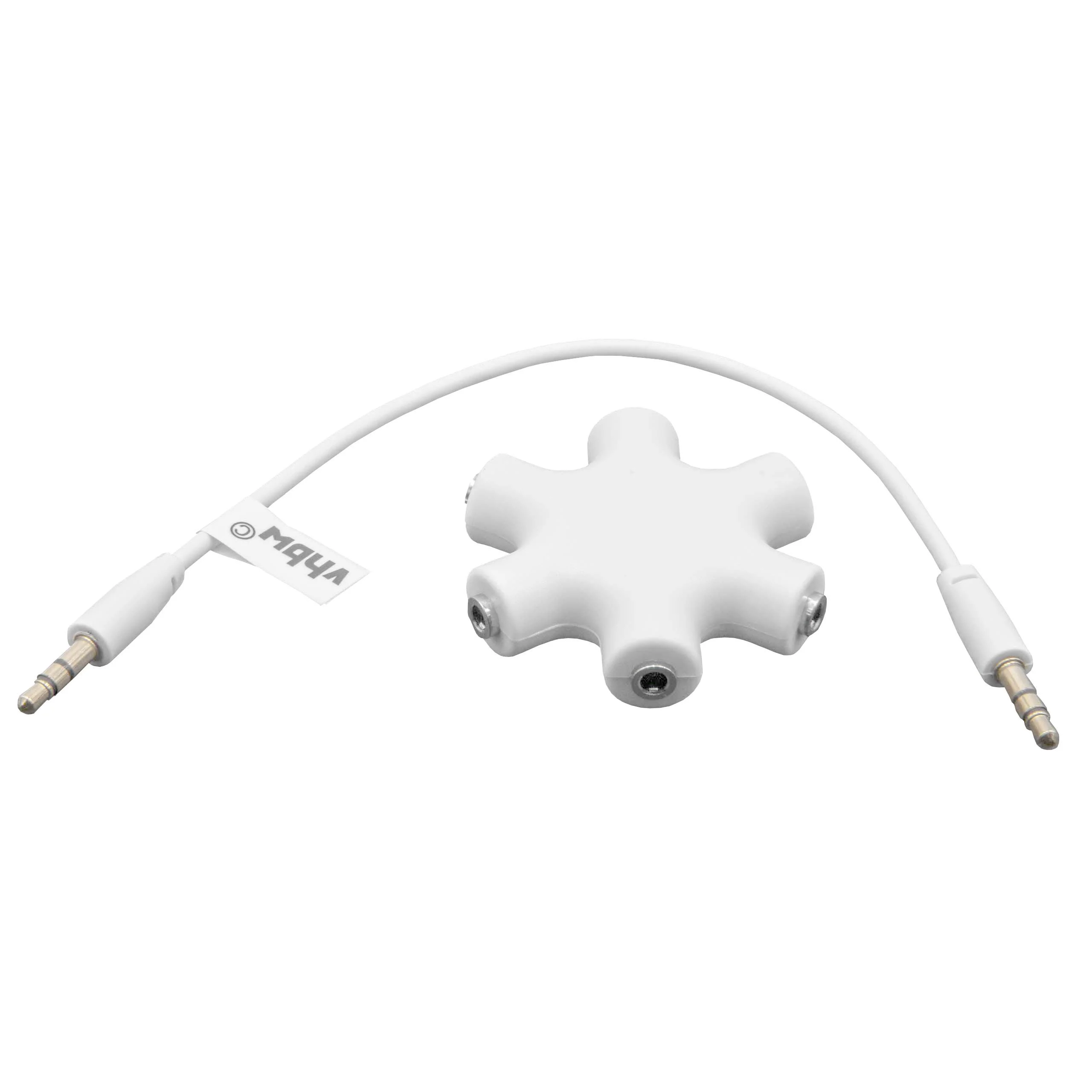 Répartiteur audio 6 ports jack pour écouteurs, enceinte, tablette - blanc