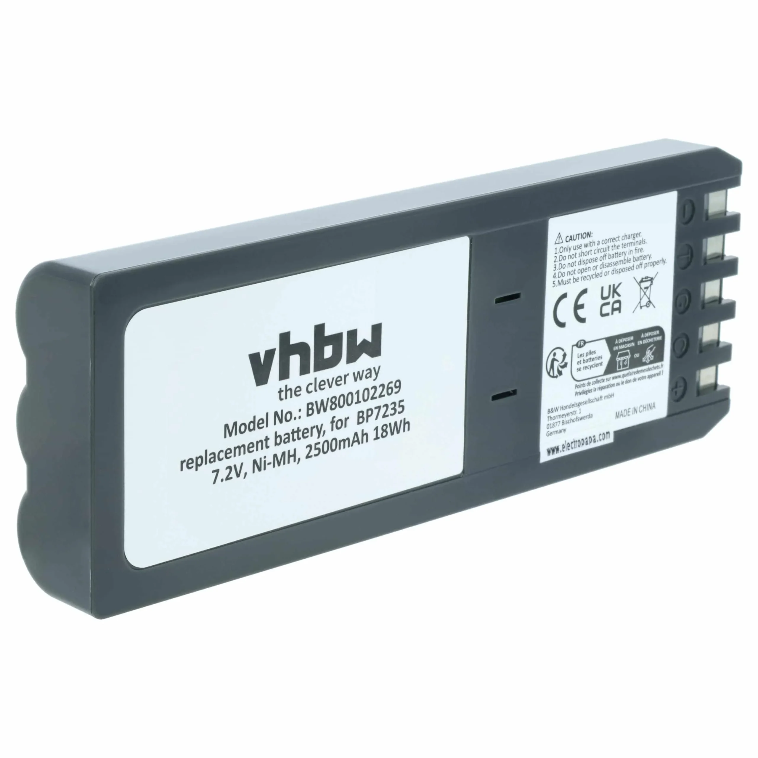 Batterie remplace Fluke BP7235, 668225, 116-066 outil de mesure Fluke - 2500mAh 7,2V NiMH