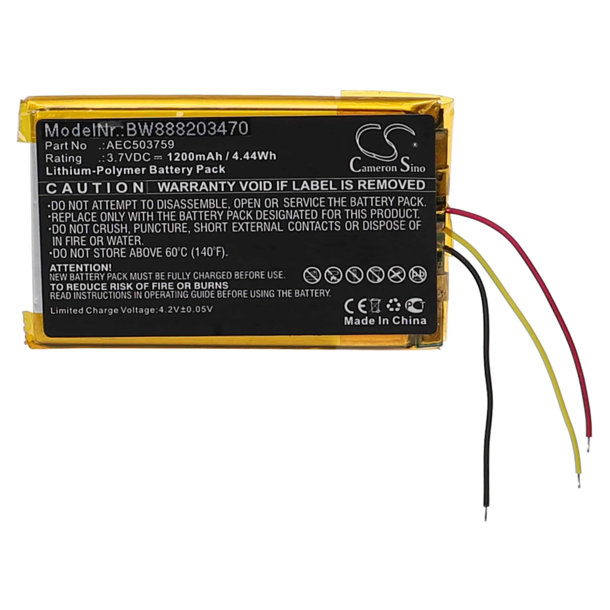 Batterie remplace SteelSeries AEC503759 casque audio SteelSeries - 1200mAh 3,7V Li-polymère
