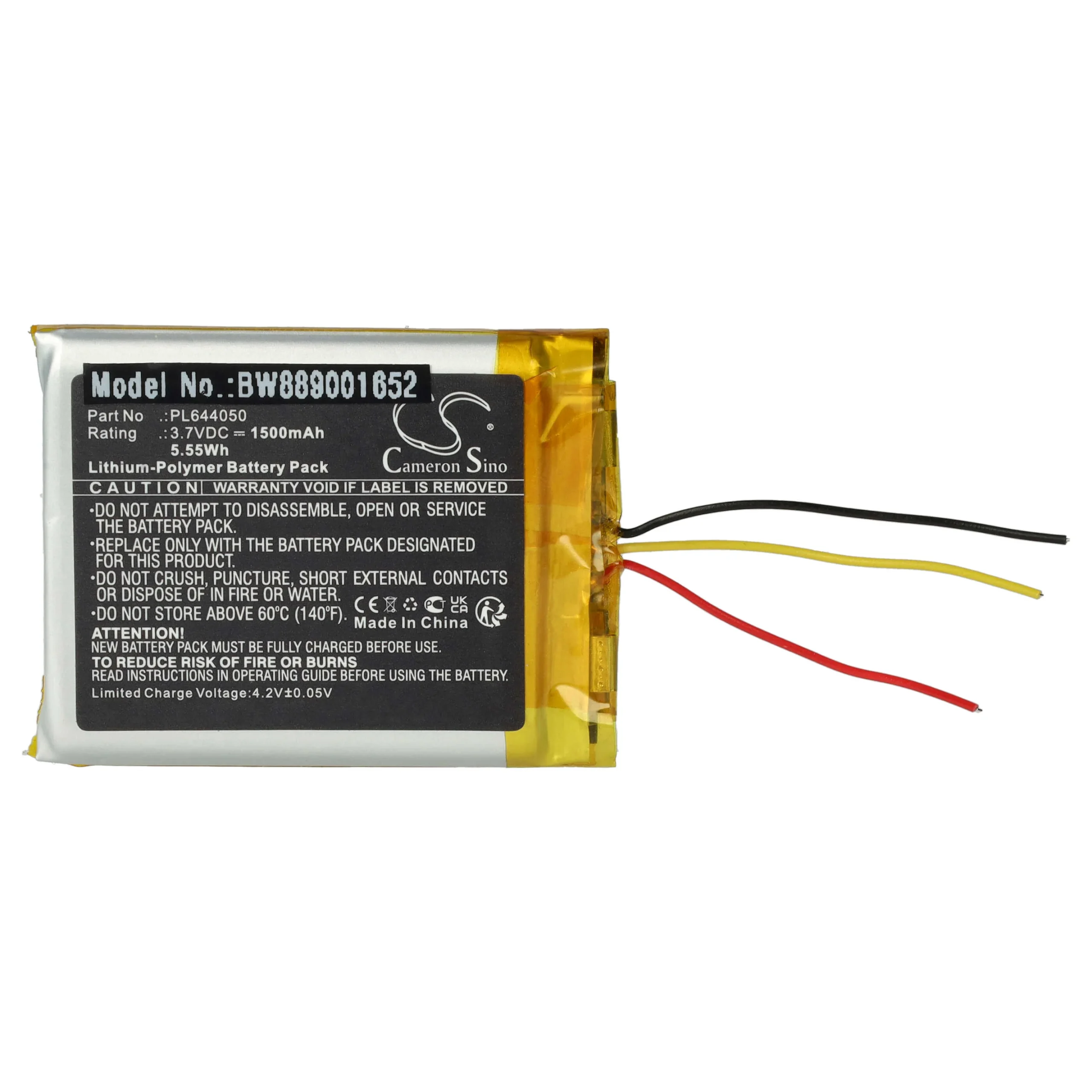 Batterie remplace HyperX PL644050 casque audio HyperX - 1500mAh 3,7V Li-polymère