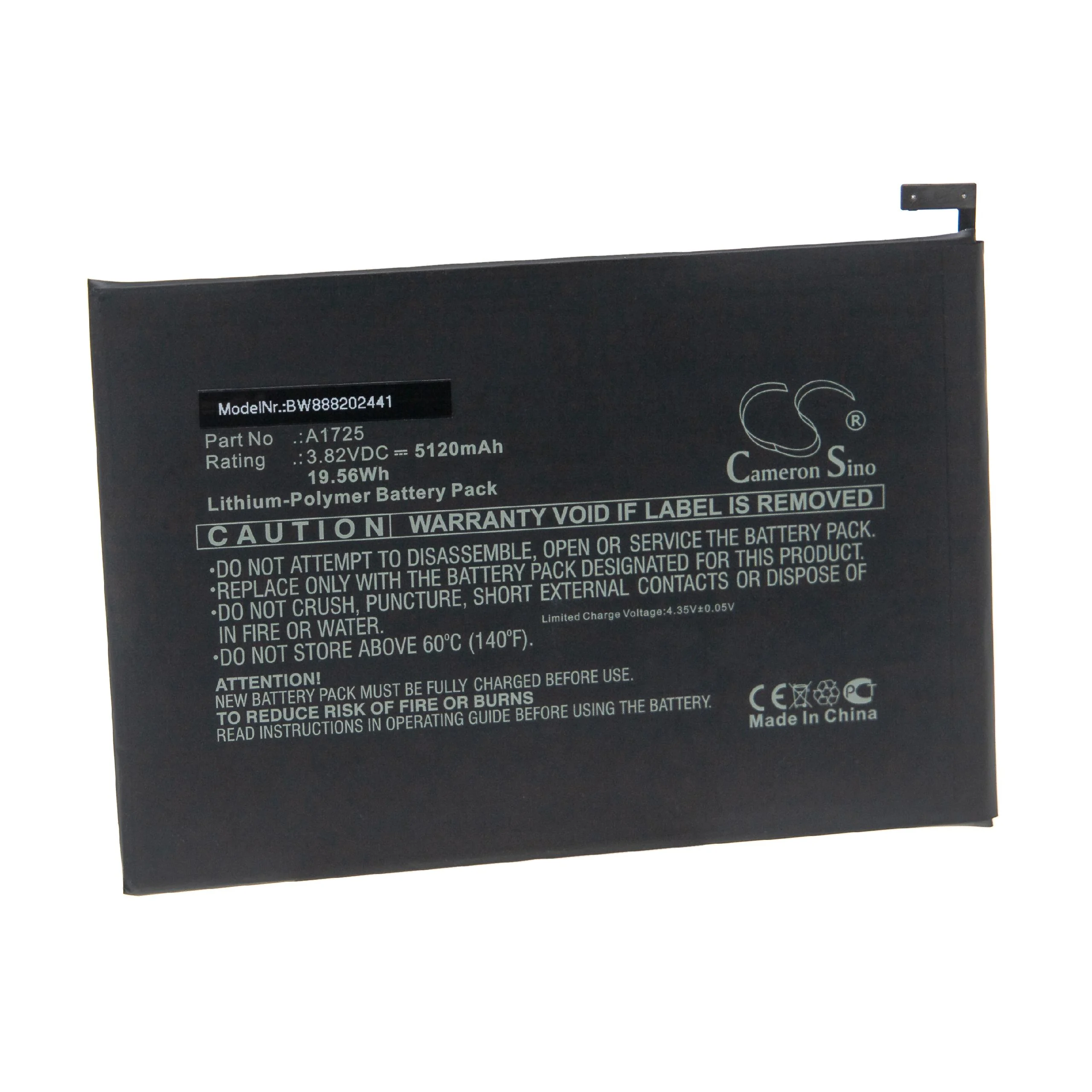 Batterie remplace Apple A1725 tablette - 5120mAh 3,82V Li-polymère