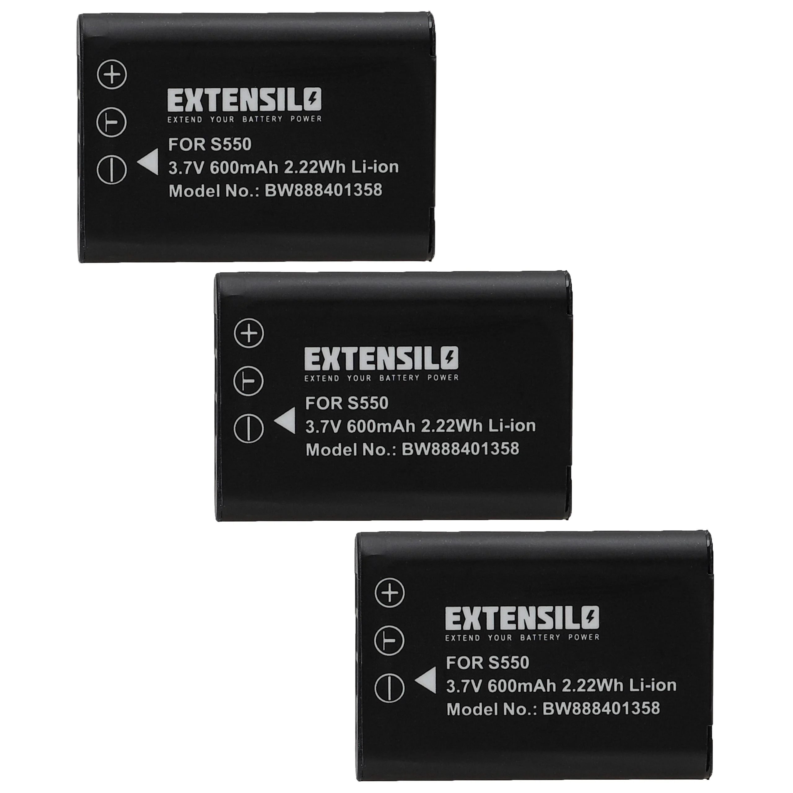 3x Batteries remplace Nikon EN-EL11 pour appareil photo Pentax- 600mAh 3,7V Li-ion
