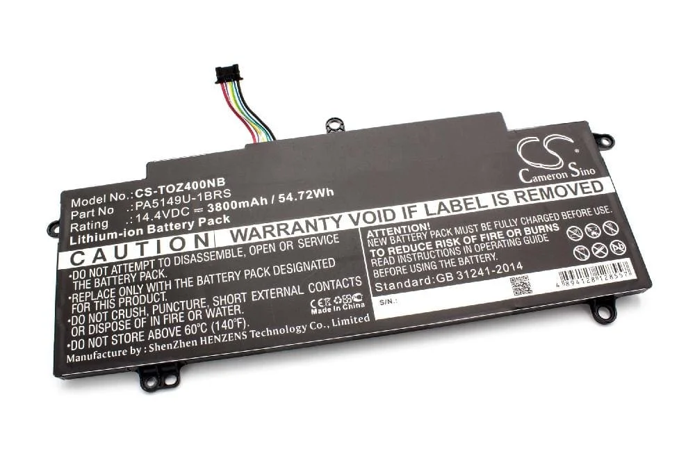 Batterie remplace Toshiba PA5194U-1BRS pour ordinateur portable Toshiba- 3800mAh 14,4V Li-ion, noir