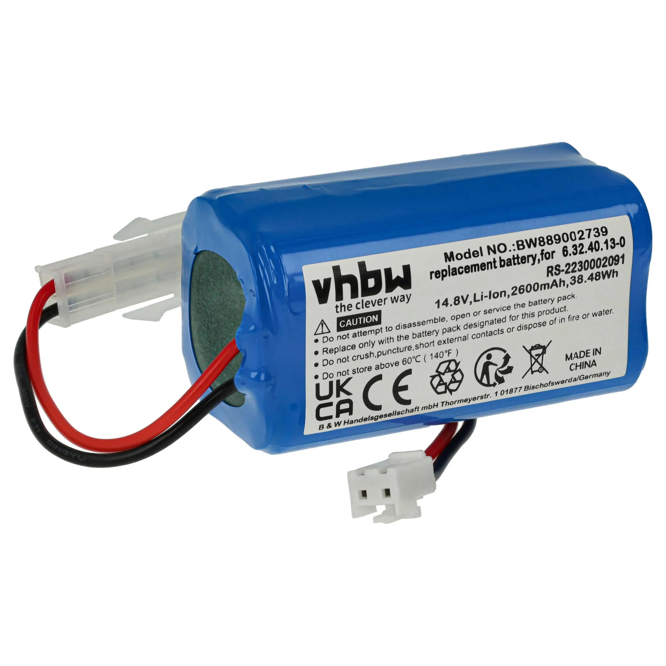 Batterie remplace Rowenta RS-2230002091 pour robot aspirateur Tefal - 2600mAh 14,8V Li-ion