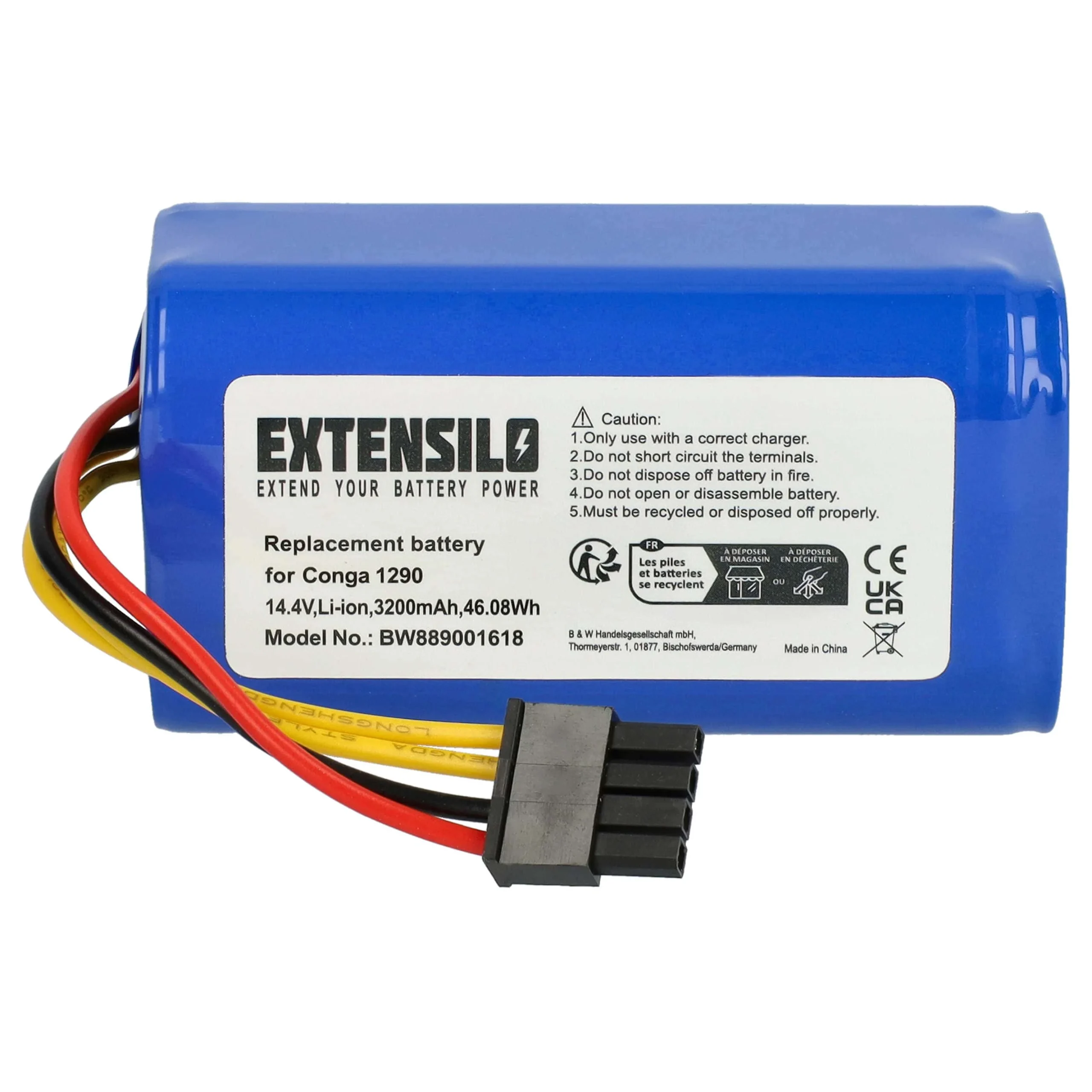 Batterie remplace BLAUPUNKT 6.60.40.04-0, 6.60.40.05-0 pour robot aspirateur Blaupunkt - 3200mAh 14,4V Li-ion