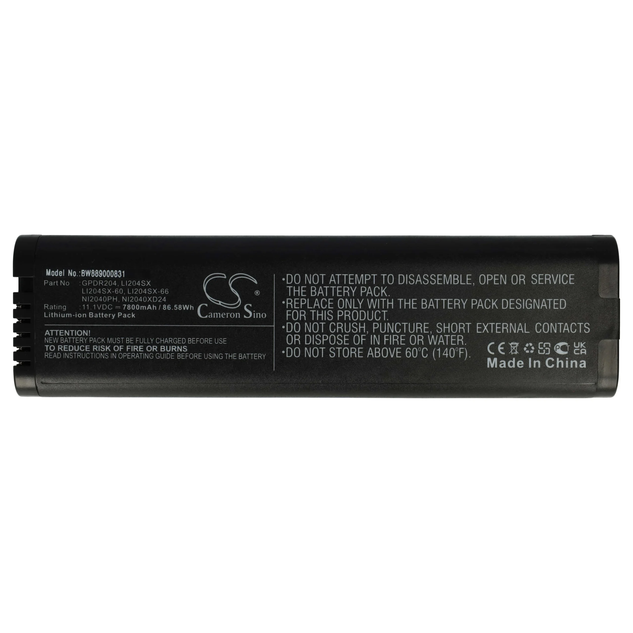 Batterie remplace Anritsu 1420-0868, 633-44, 633-75 outil de mesure Spacelabs - 7800mAh 11,1V Li-ion