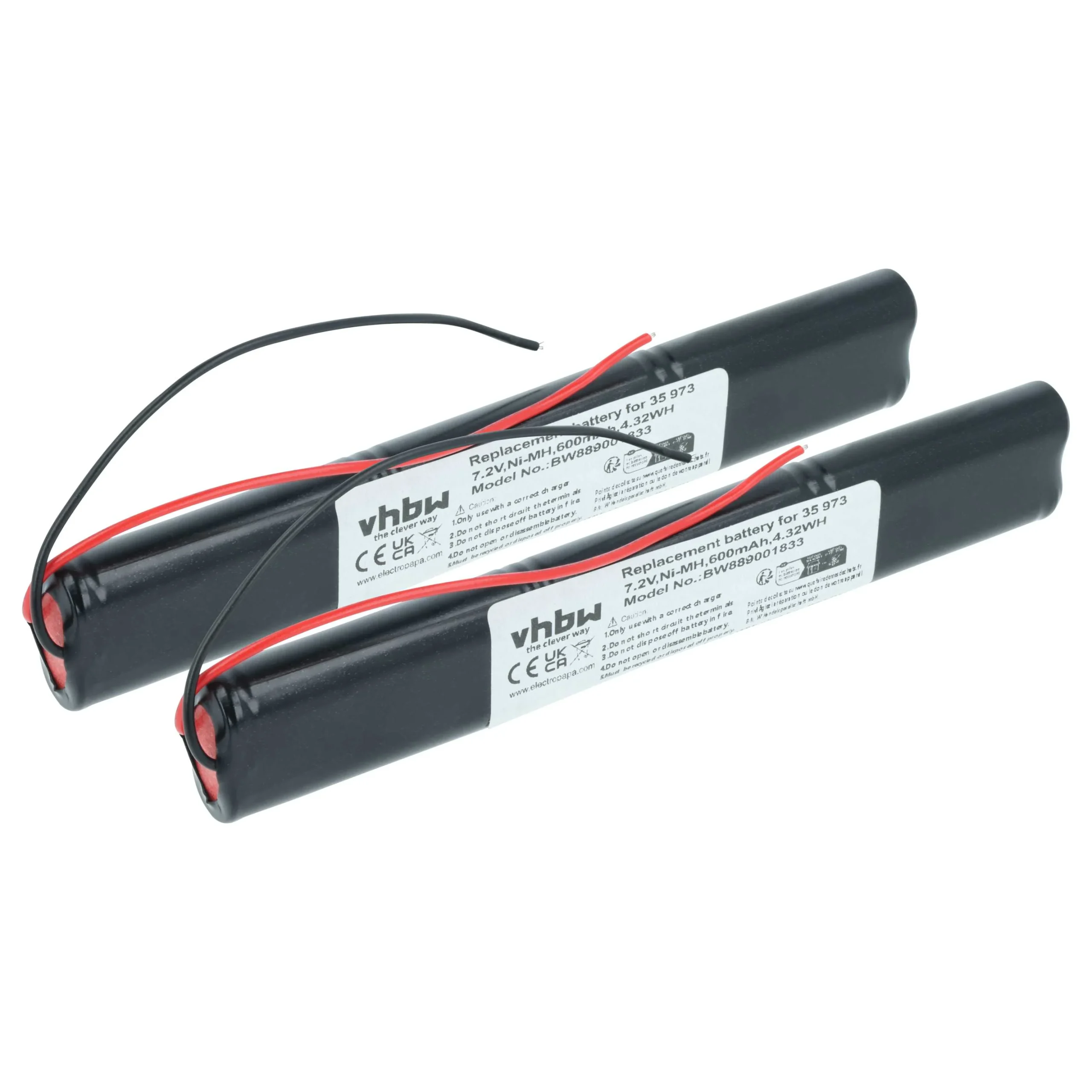 2x Batteries remplace Telenot 35 973 pour centrale d'alarme Telenot - 600mAh 7,2V NiMH