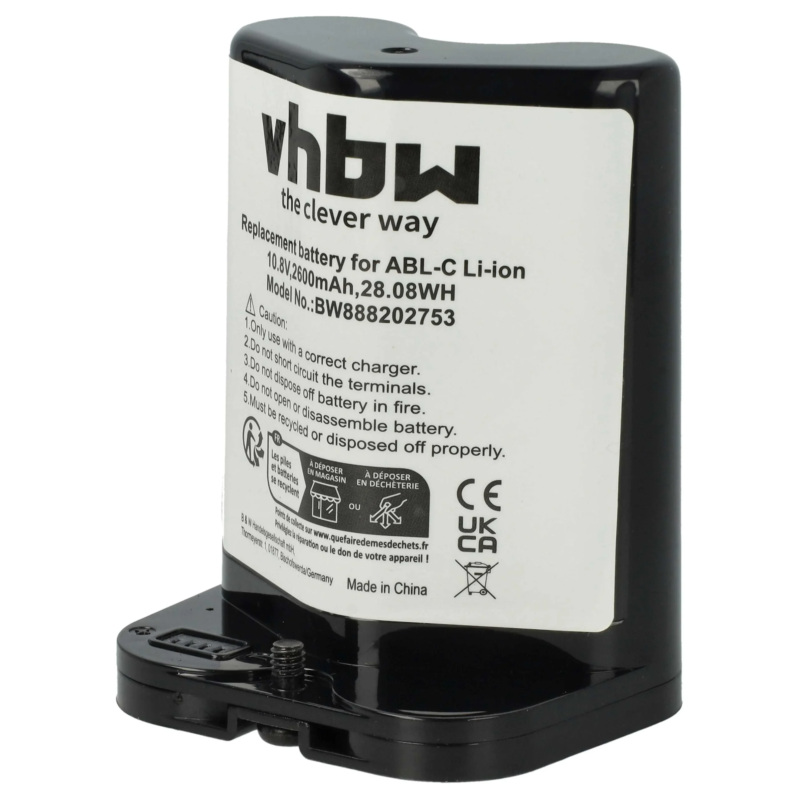 Batterie remplace iRobot ABL-C, M611020 pour robot de ménage iRobot - 2600mAh 10,8V Li-ion