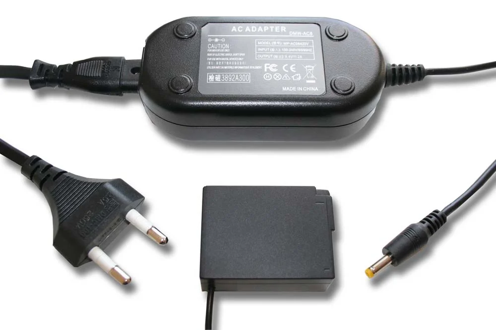 Bloc secteur remplace Panasonic DMW-DCC8, DMW-AC8EG, DMW-AC8 pour caméra Leica + coupleur DC comme Panasonic