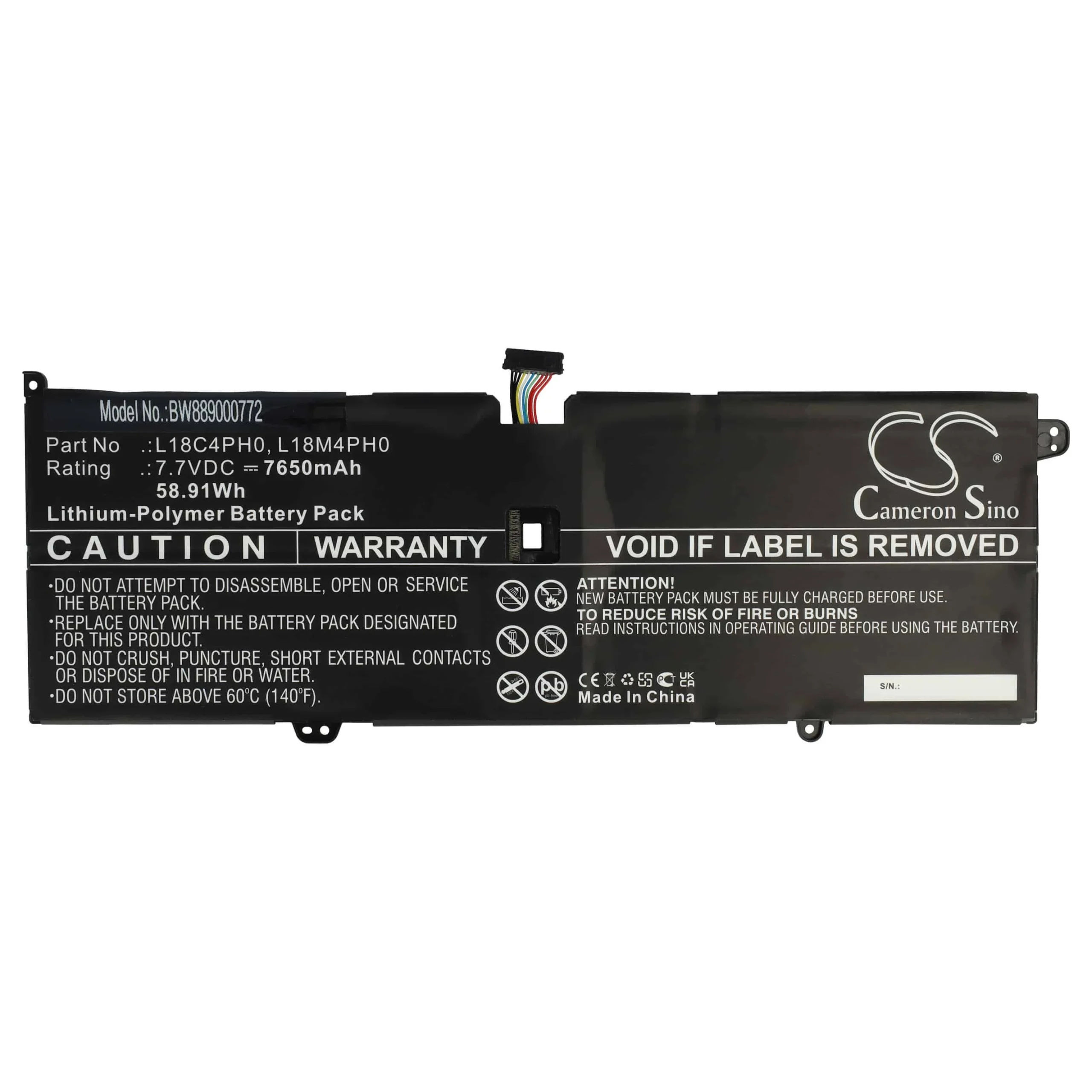 Batterie remplace Lenovo 5B10T11585, 5B10T11586 pour ordinateur portable Lenovo- 7650mAh 7,7V Li-polymère