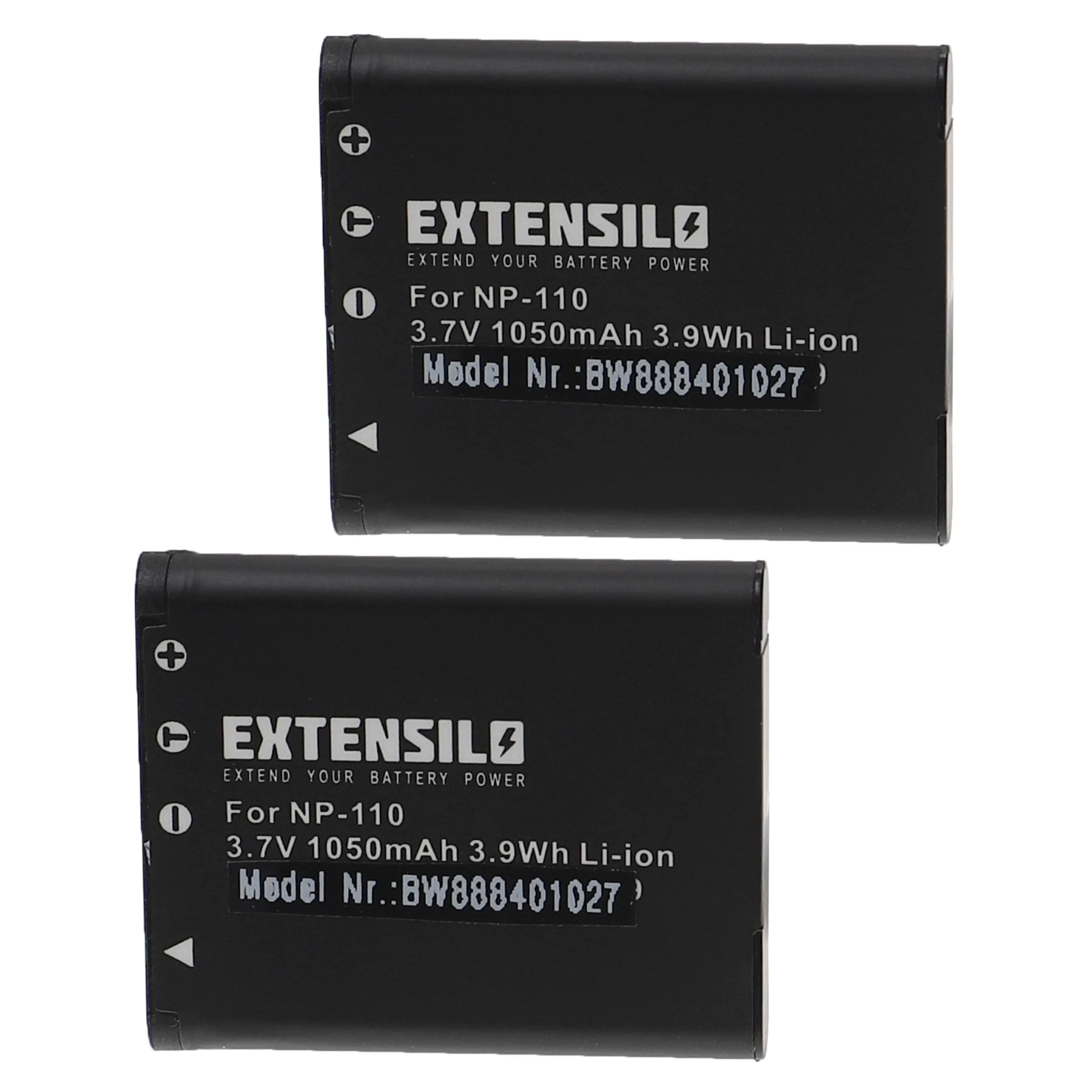 2x Batteries remplace Casio NP-160, NP-110DBA, NP-110, NP-110L pour appareil photo Casio- 1050mAh 3,7V Li-ion