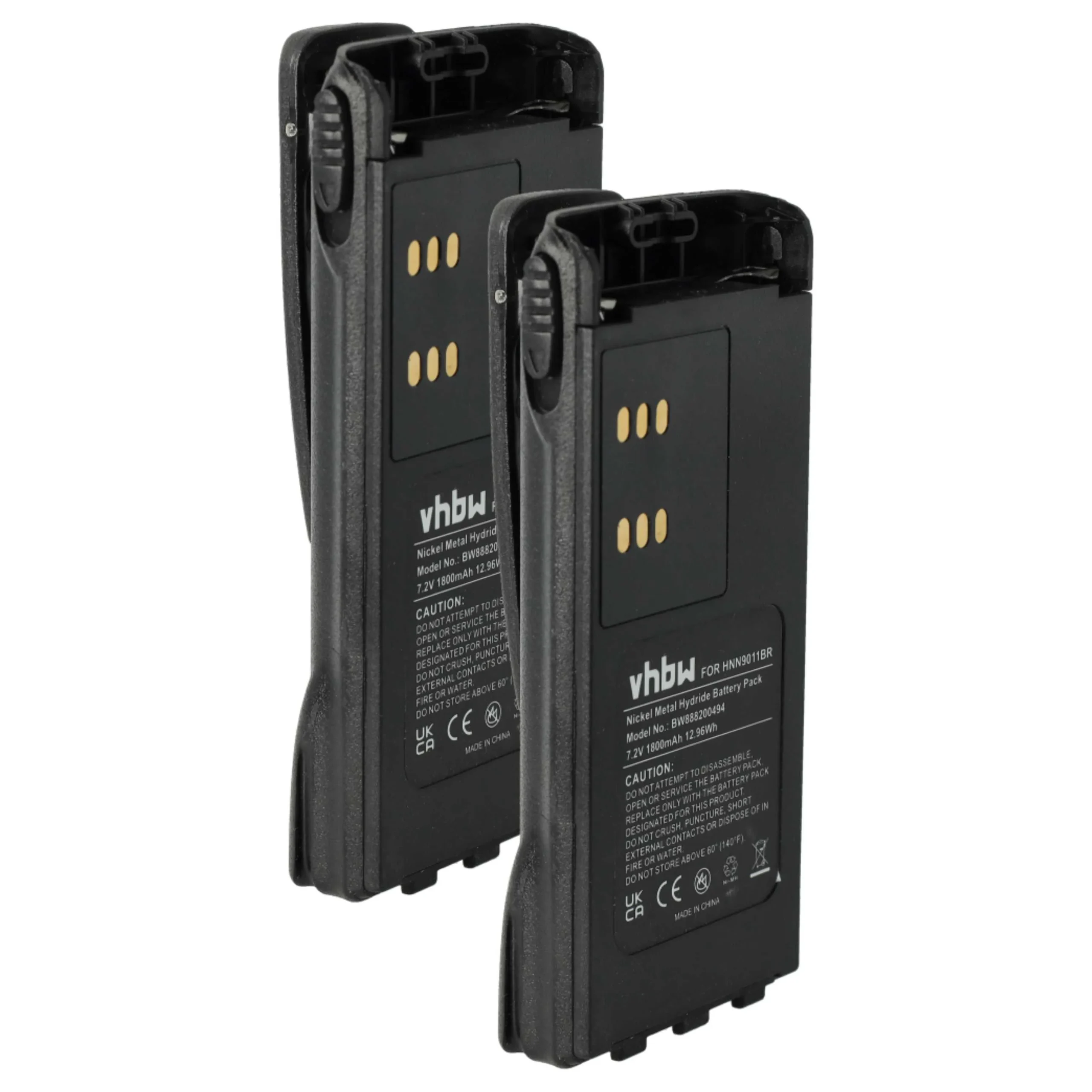 2x Batteries pour radio talkie-walkie Motorola GP320, GP340, GP360, GP380- 1800mAh 7,2V NiMH