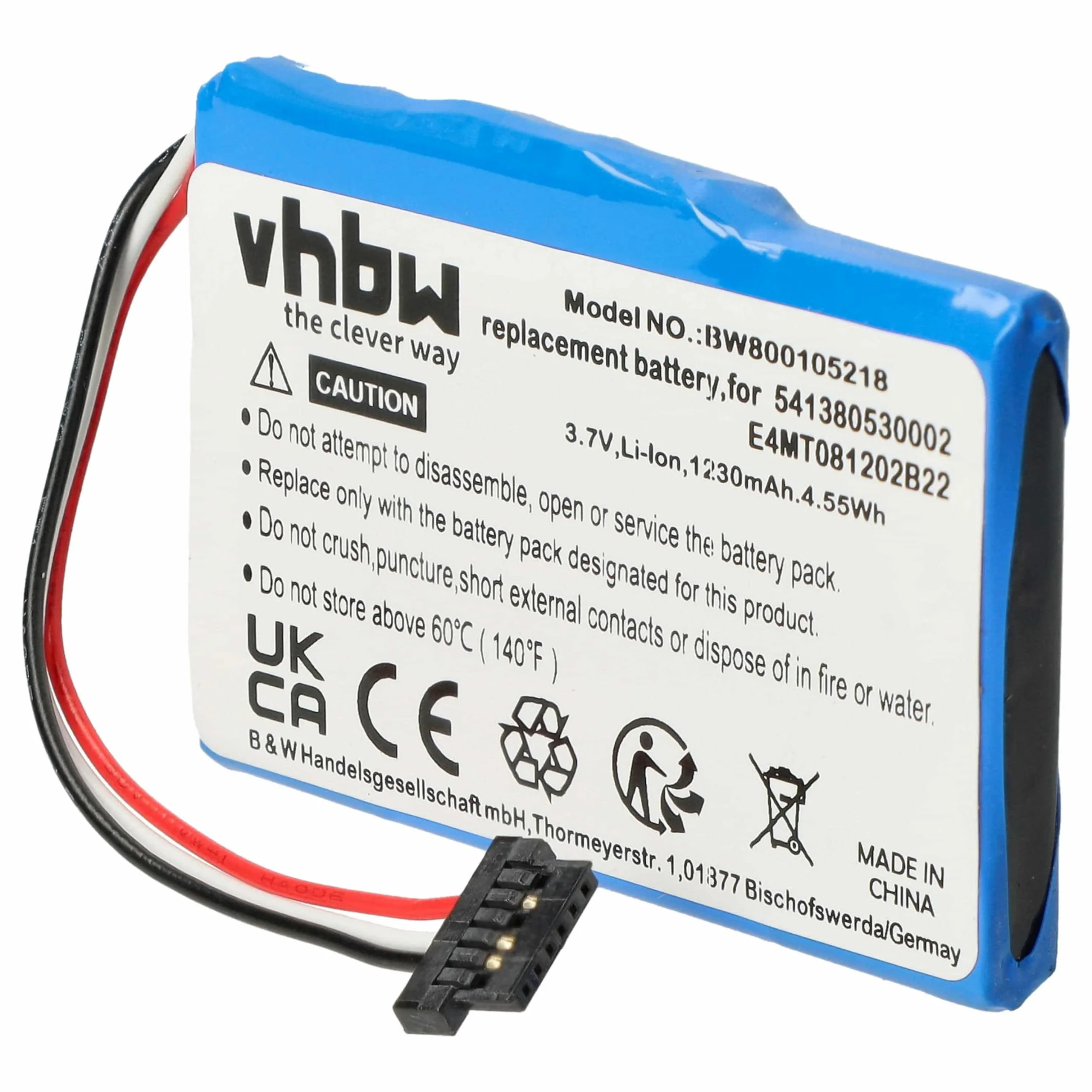 Batterie remplace Navigon 541380530002 pour navigation GPS Navigon - 1200mAh 3,7V Li-ion