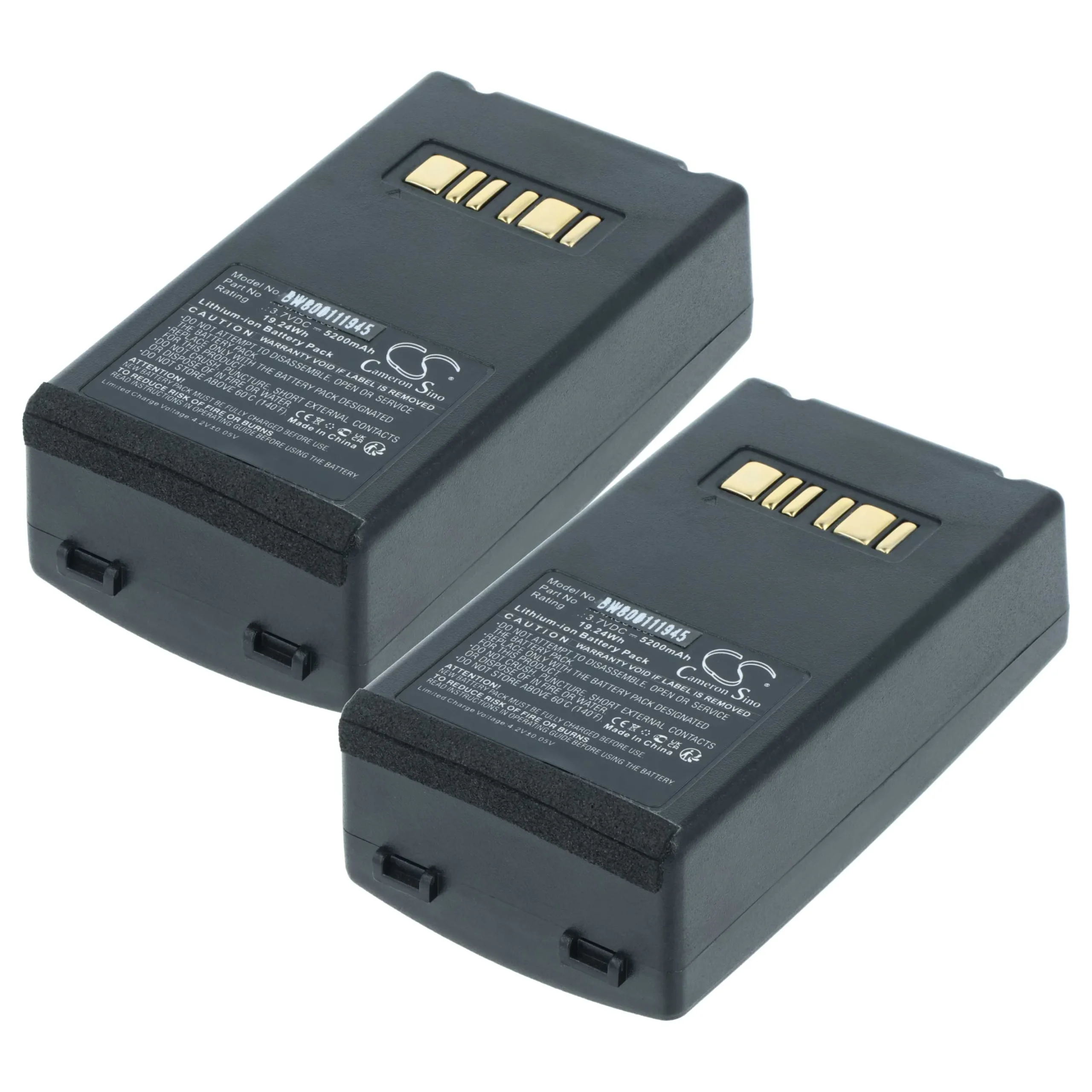 2x Batteries remplace Datalogic 94ACC1386, BT-26, BT-10 pour scanner de code-barre Datalogic - 5200mAh 3,7V