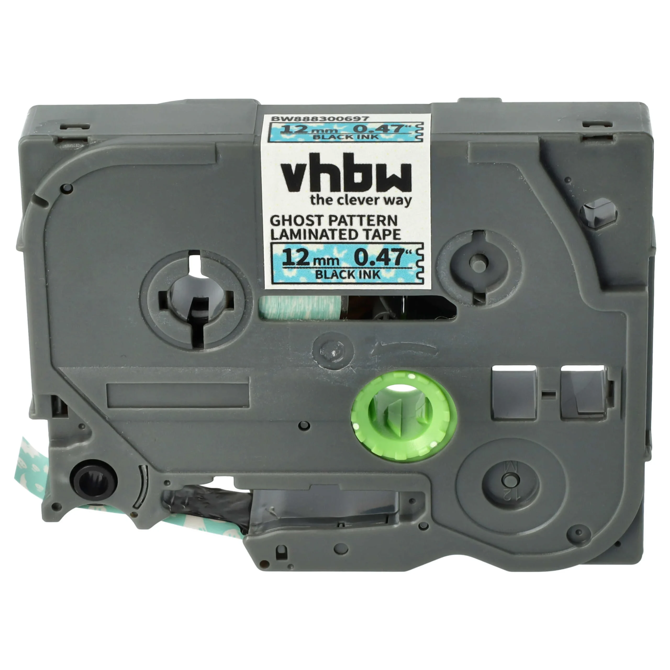Cassette à ruban remplace Brother TZE-MPHA31 - 12mm lettrage Noir ruban Bleu fantôme, plastique