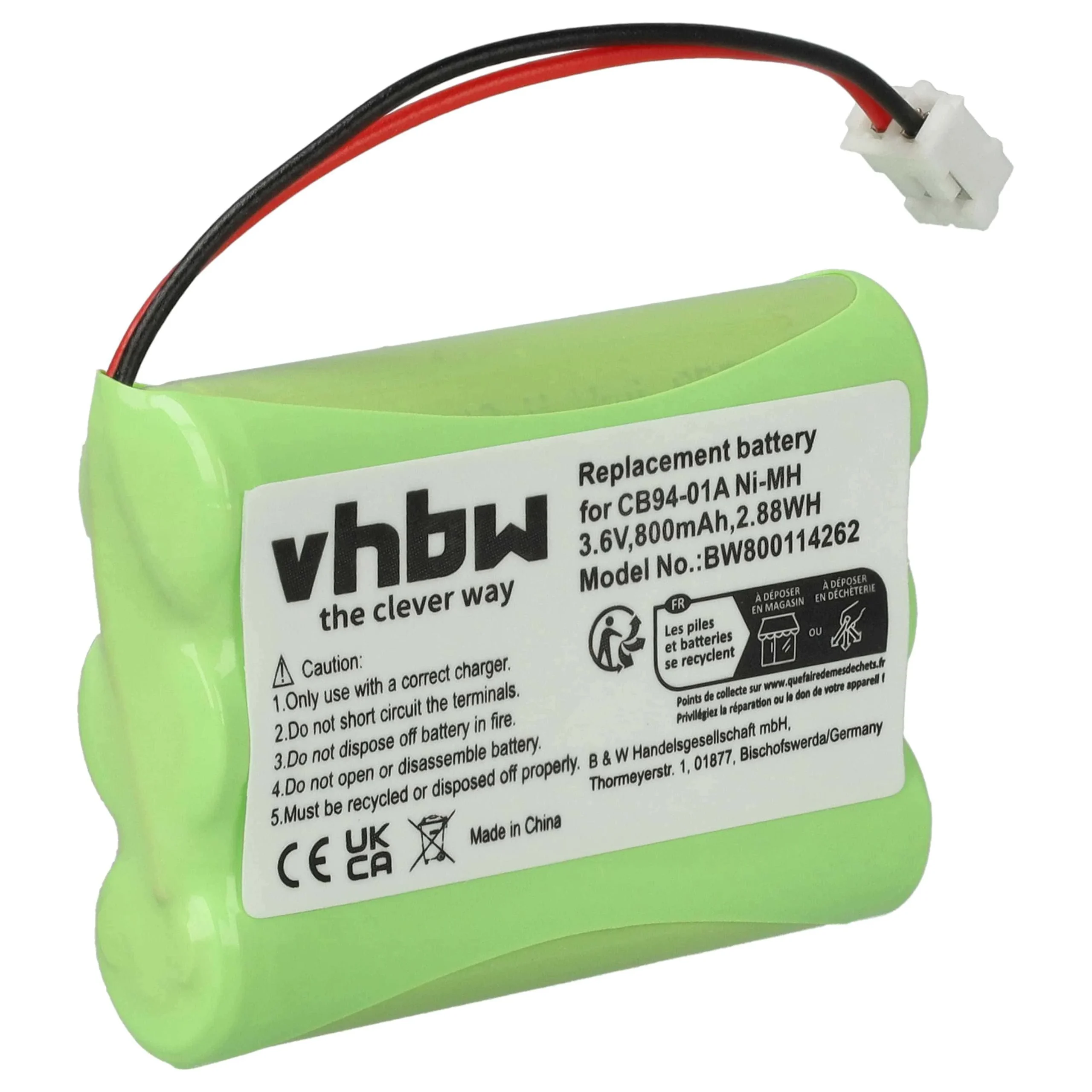 Batterie remplace Motorola CB94-01A, TFL3X44AAA900 pour moniteur bébé Oricom - 800mAh 3,6V NiMH