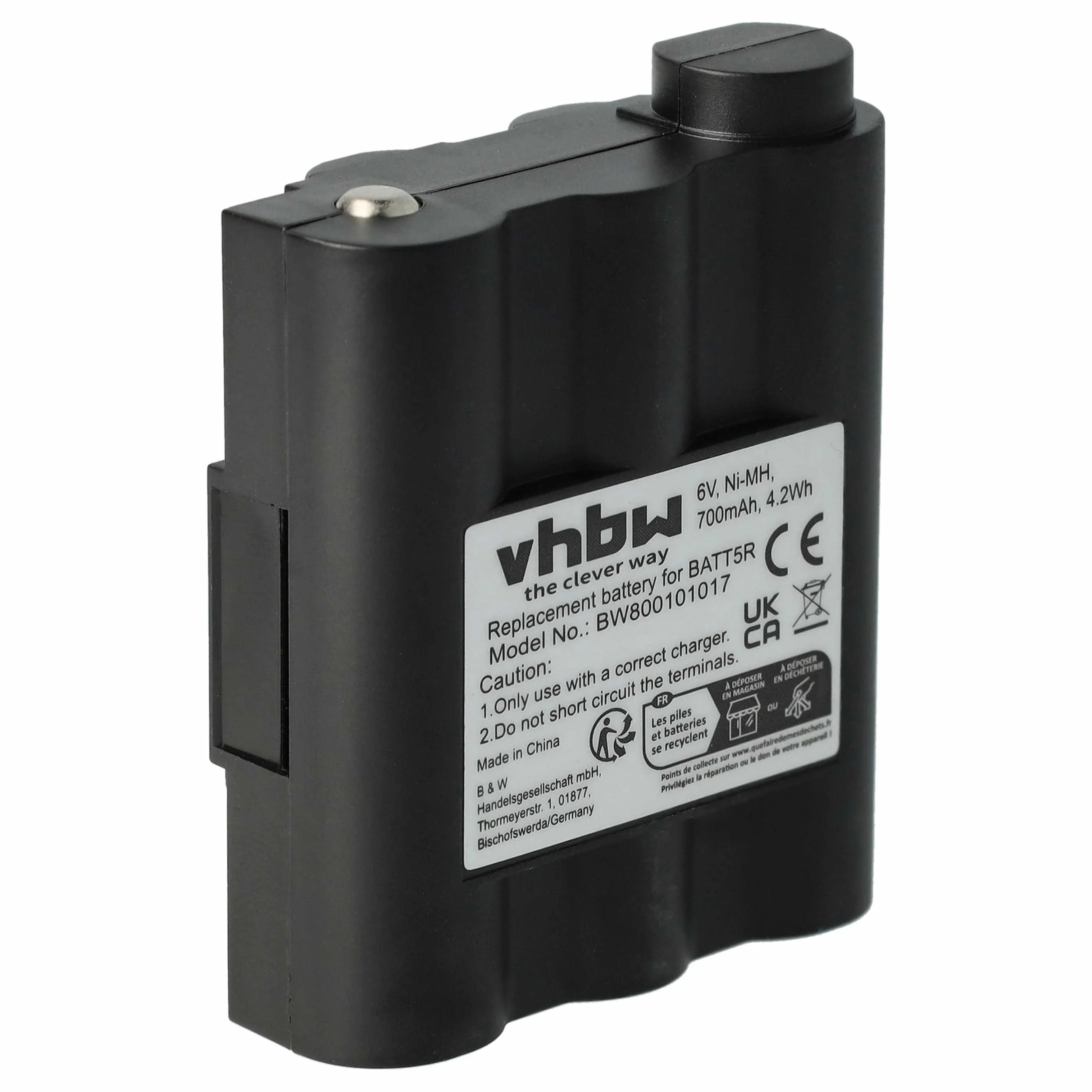 Batterie remplace Alan Midland BATT5R, PB-ATL/G7 pour radio talkie-walkie Alan Midland- 700mAh 6V NiMH