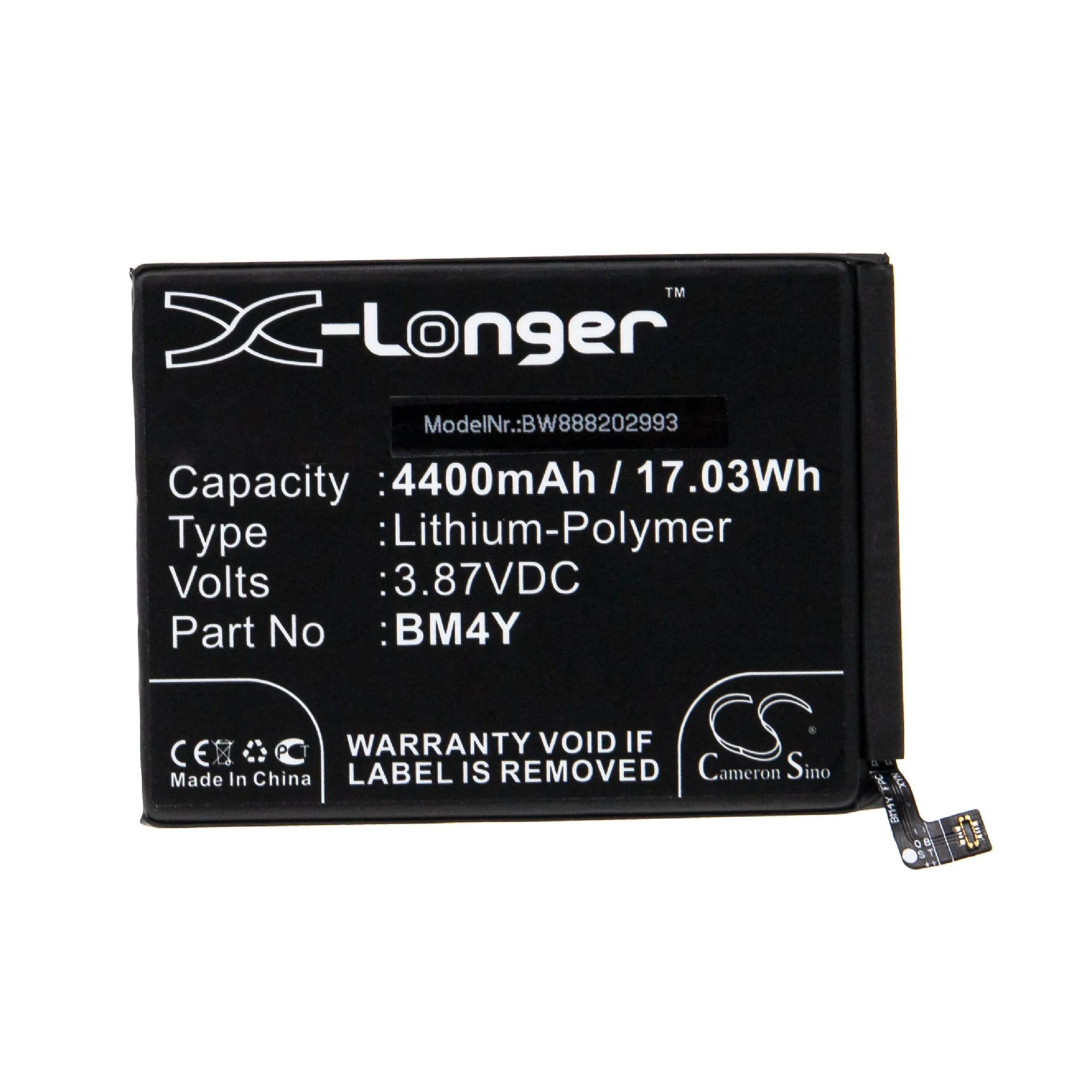 Batterie remplace Xiaomi BM4Y téléphone portable Redmi - 4400mAh 3,87V Li-polymère