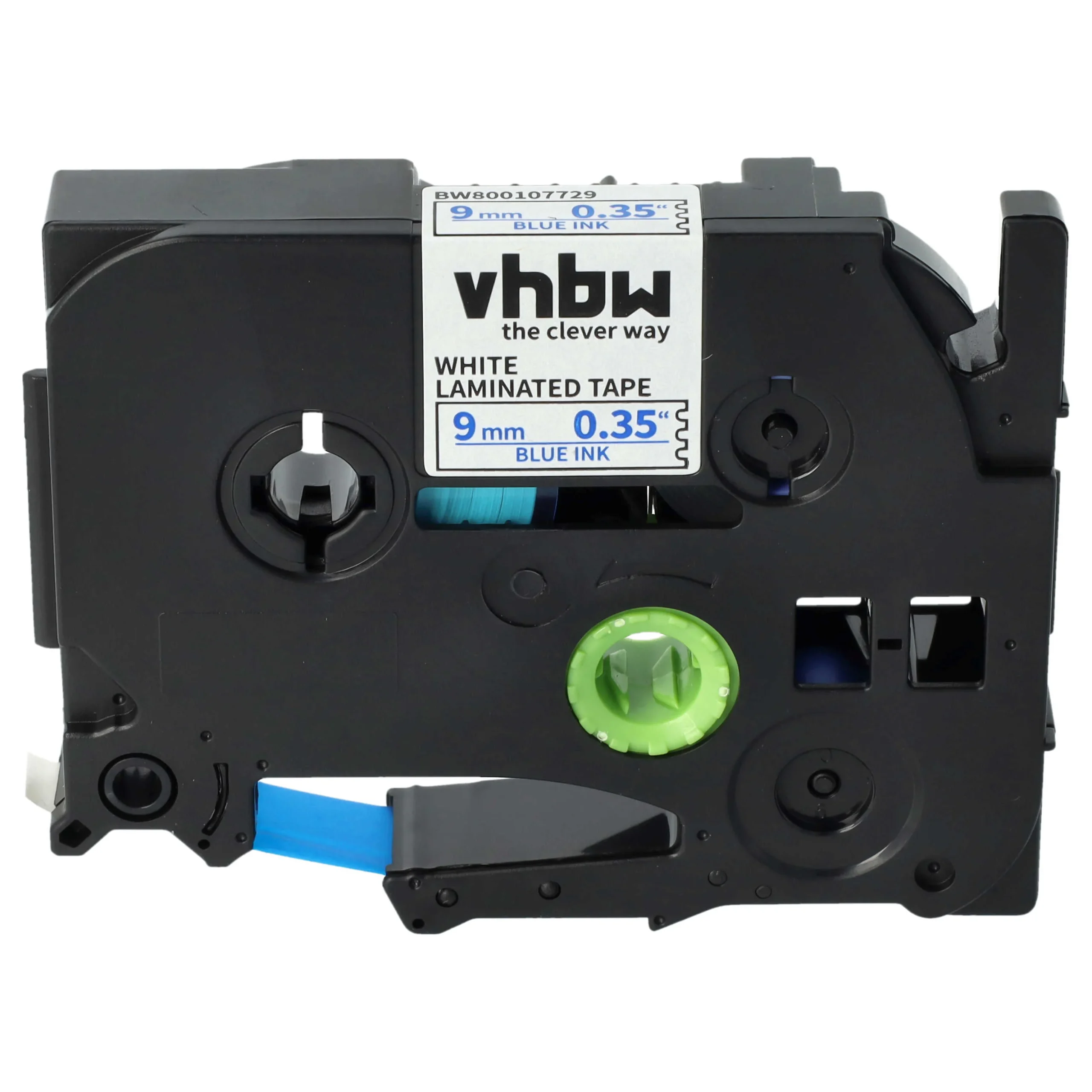 Cassette à ruban remplace Brother TZE-223 - 9mm lettrage Bleu ruban Blanc, plastique
