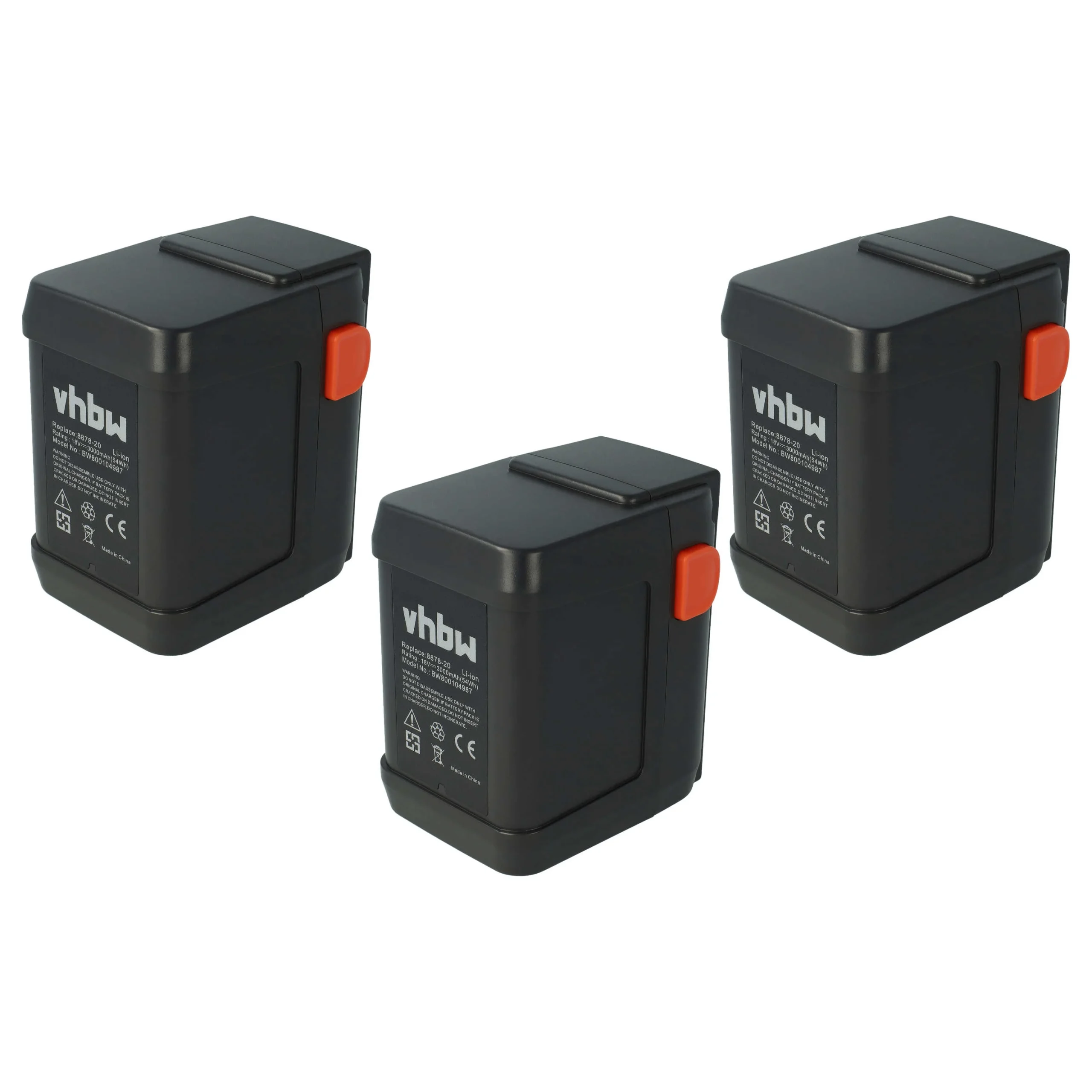 3x Batteries remplace Gardena 8835-20, 8835, 8835-00.701.00 pour outil de jardinage - 3000mAh 18V Li-ion