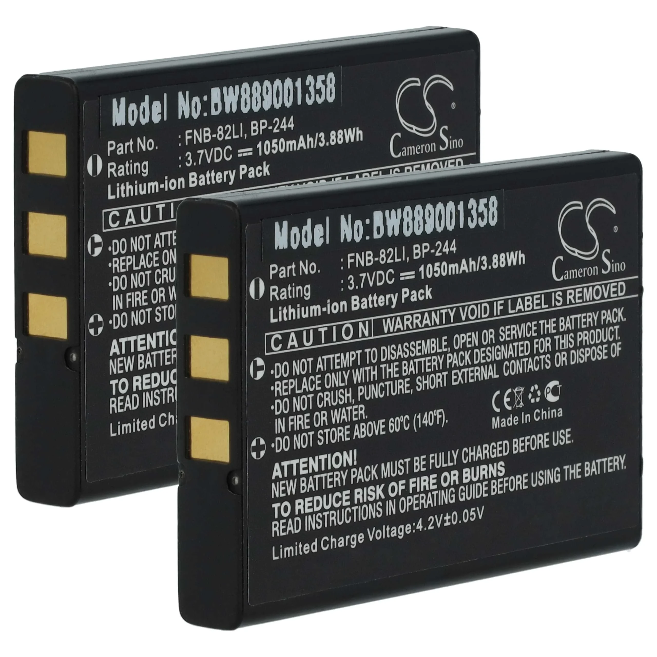 2x Batteries remplace Icom BP-244 pour radio talkie-walkie Maas- 1050mAh 3,7V Li-ion