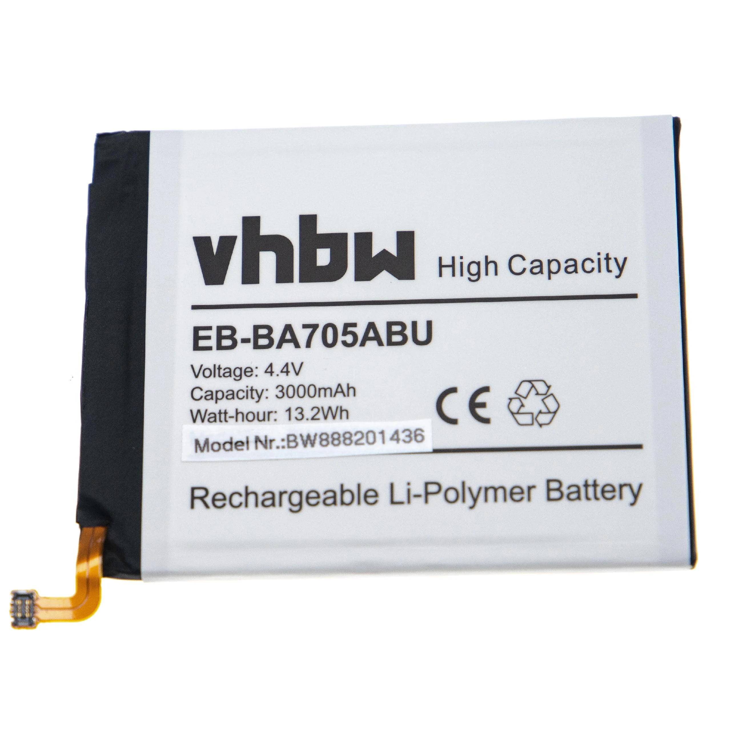 Batterie remplace Samsung EB-BA705ABU, GH82-19746A téléphone portable Samsung - 3000mAh 4,4V Li-polymère