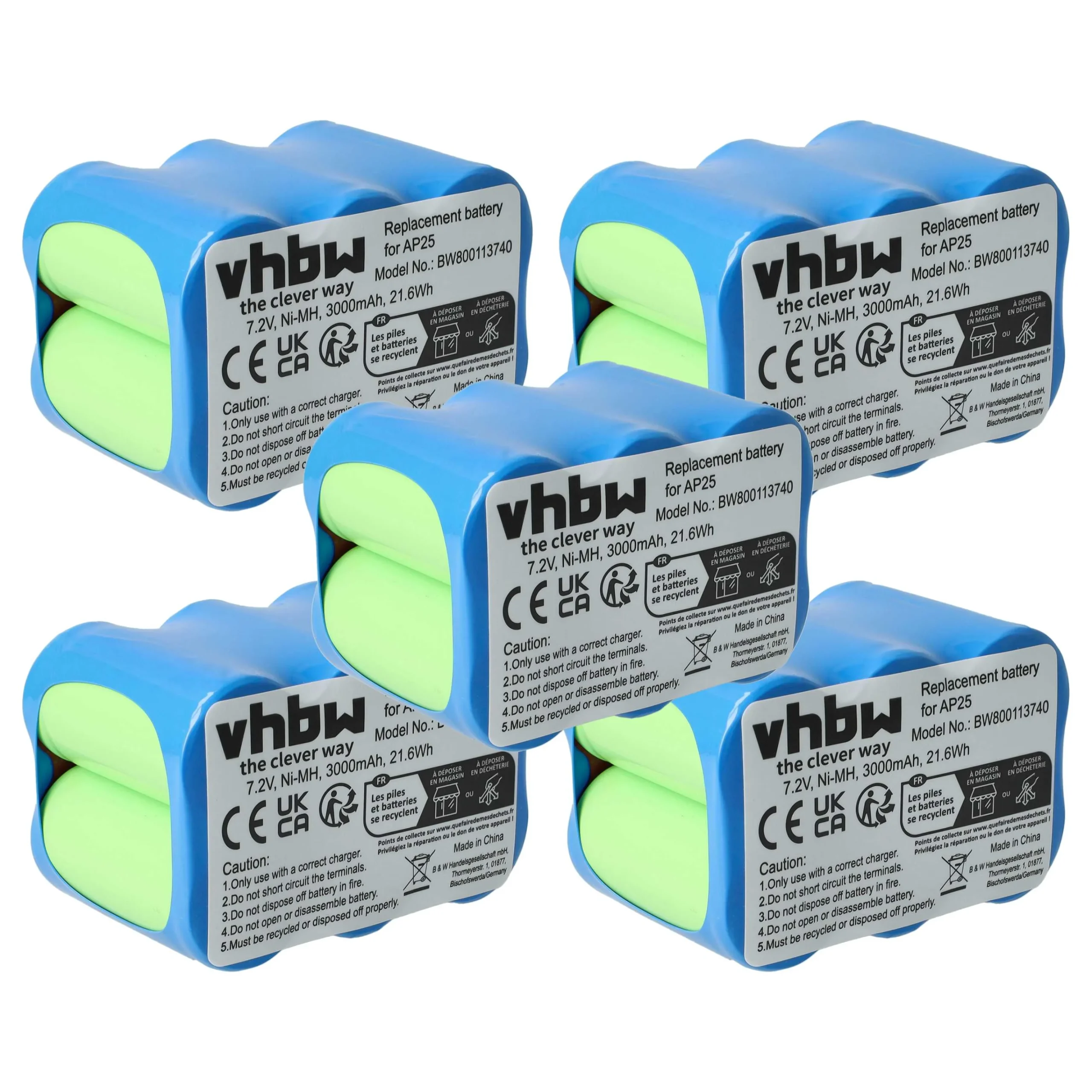 Batterie (5 pcs.) remplace Pellenc AP25 outil électrique Pellenc - 3Ah 7,2V NiMH