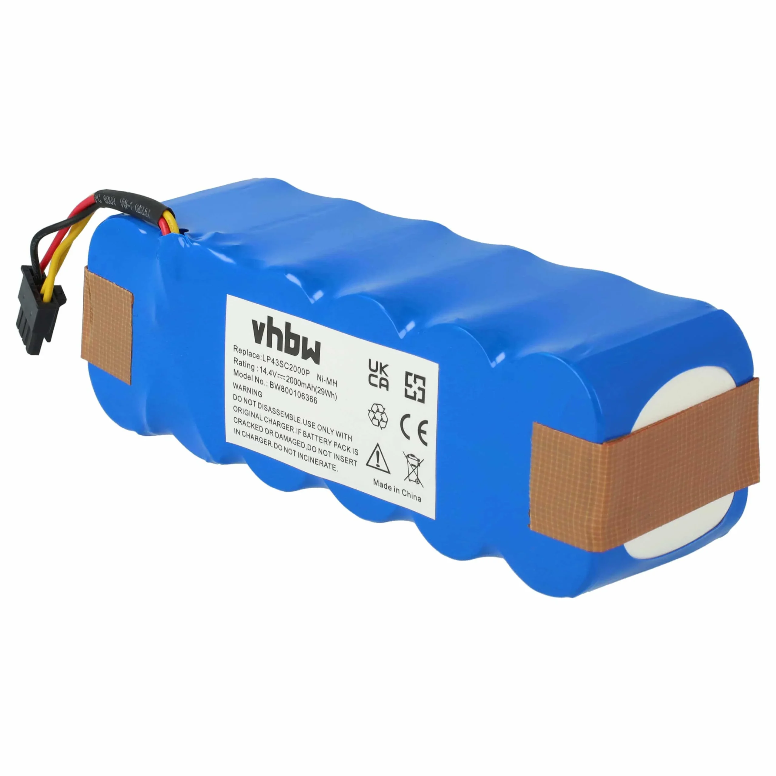Batterie remplace Ariete AT5186005100 pour robot aspirateur Profimaster - 2000mAh 14,4V NiMH