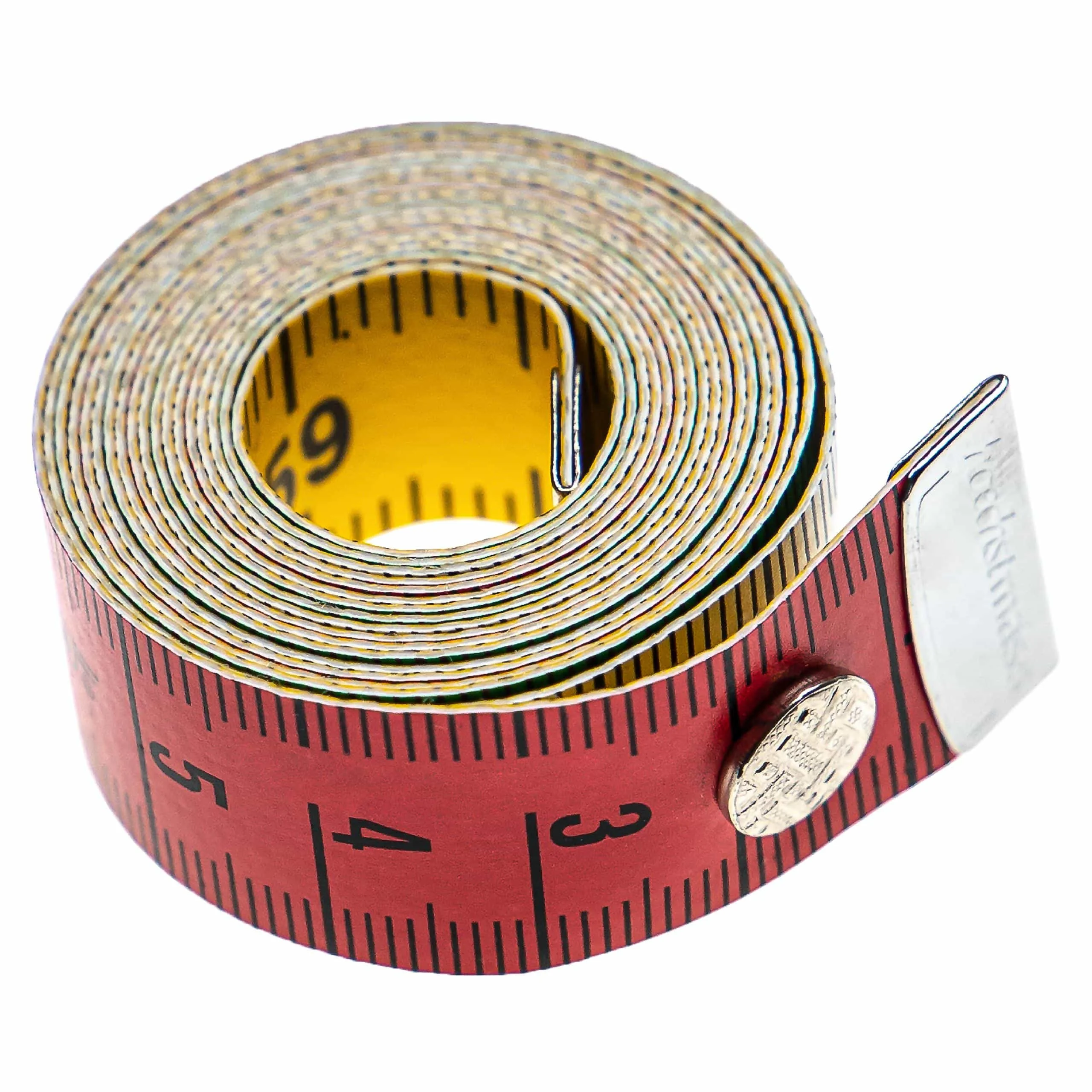 vhbw Ruban de mesure avec bouton pression - Mètre ruban de couturière, 4,1 cm, 4 couleurs, échelle cm + pouces