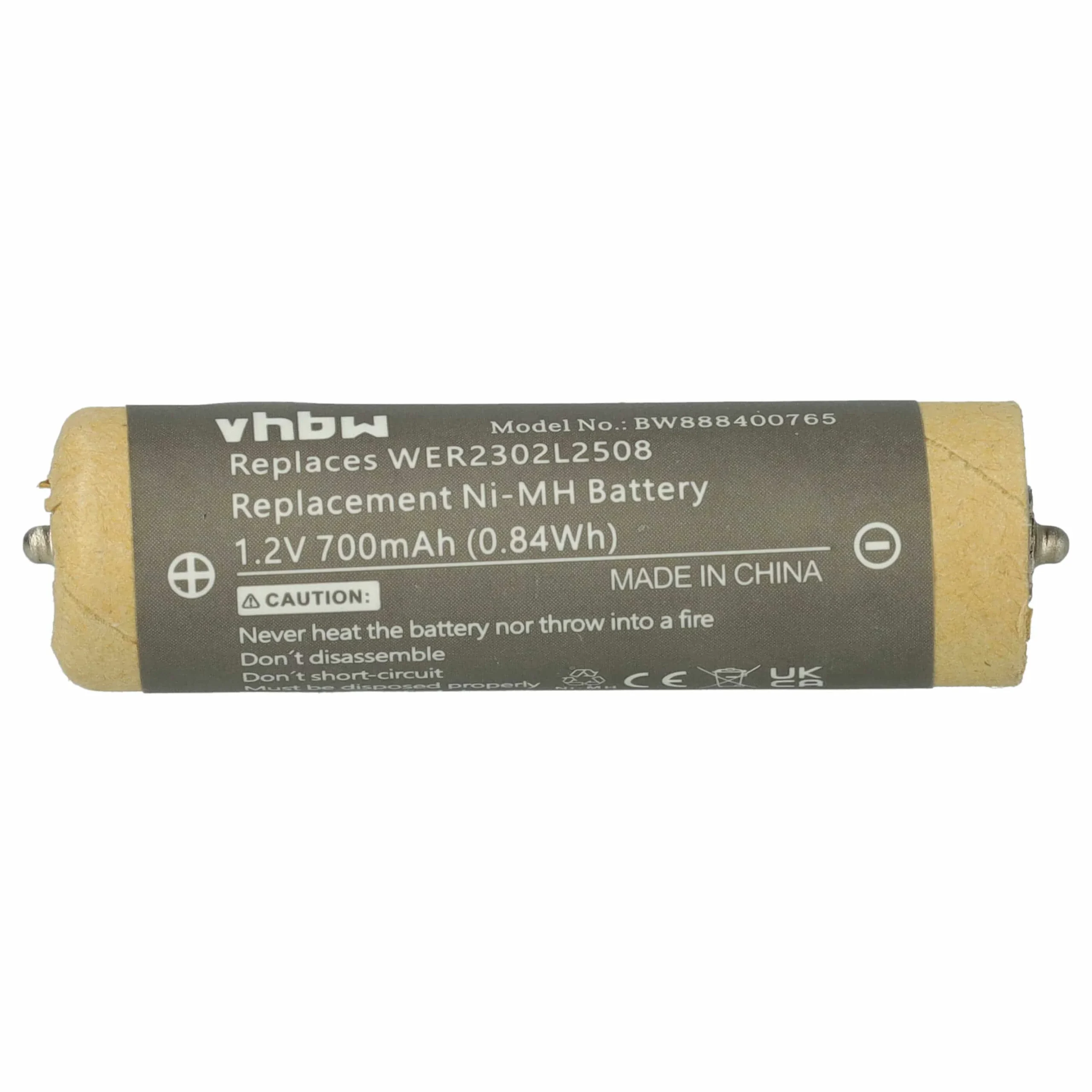 Batterie remplace Panasonic WER2302L2508 pour rasoir électrique Panasonic - 700mAh 1,2V NiMH