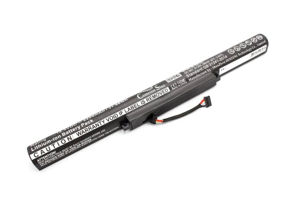 Batterie remplace Lenovo L14S4A01, L14L4A01 pour ordinateur portable Lenovo- 2200mAh 14,4V Li-ion, noir