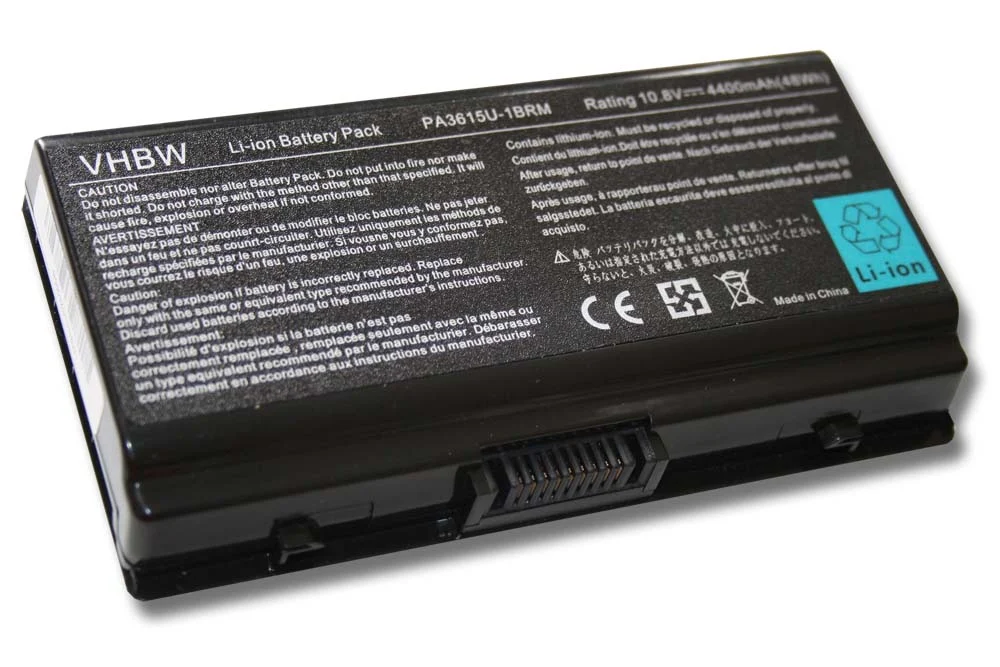 Batterie remplace Toshiba PA3615U-1BRM pour ordinateur portable Toshiba- 4400mAh 10,8V Li-ion, noir